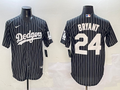 Men's Los Angeles Dodgers Kobe Bryant #24 Black Alternate Limited Player Jersey1