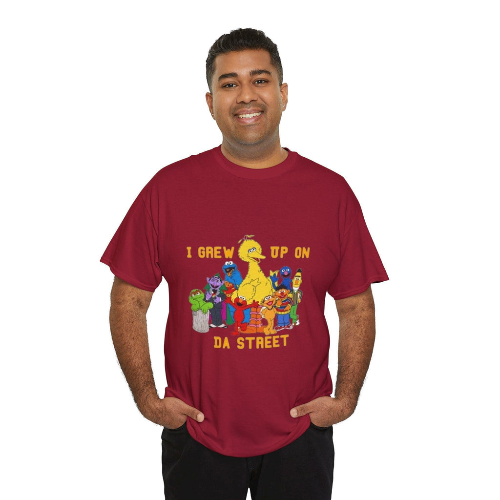 I Grew Up on Da Street-Sesame Street Inspired Tee, Retro TV Show Shirt, Childhood Nostalgia Top, Urban Streetwear Clothing, Vintage Cartoon