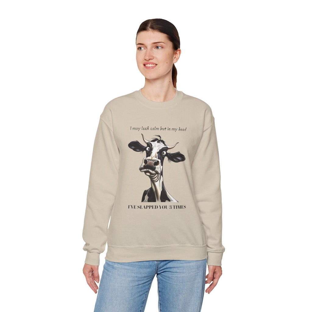 Funny Unisex Sweatshirt - 'I May Seem Calm But In My Head I've Punched You Three Times'