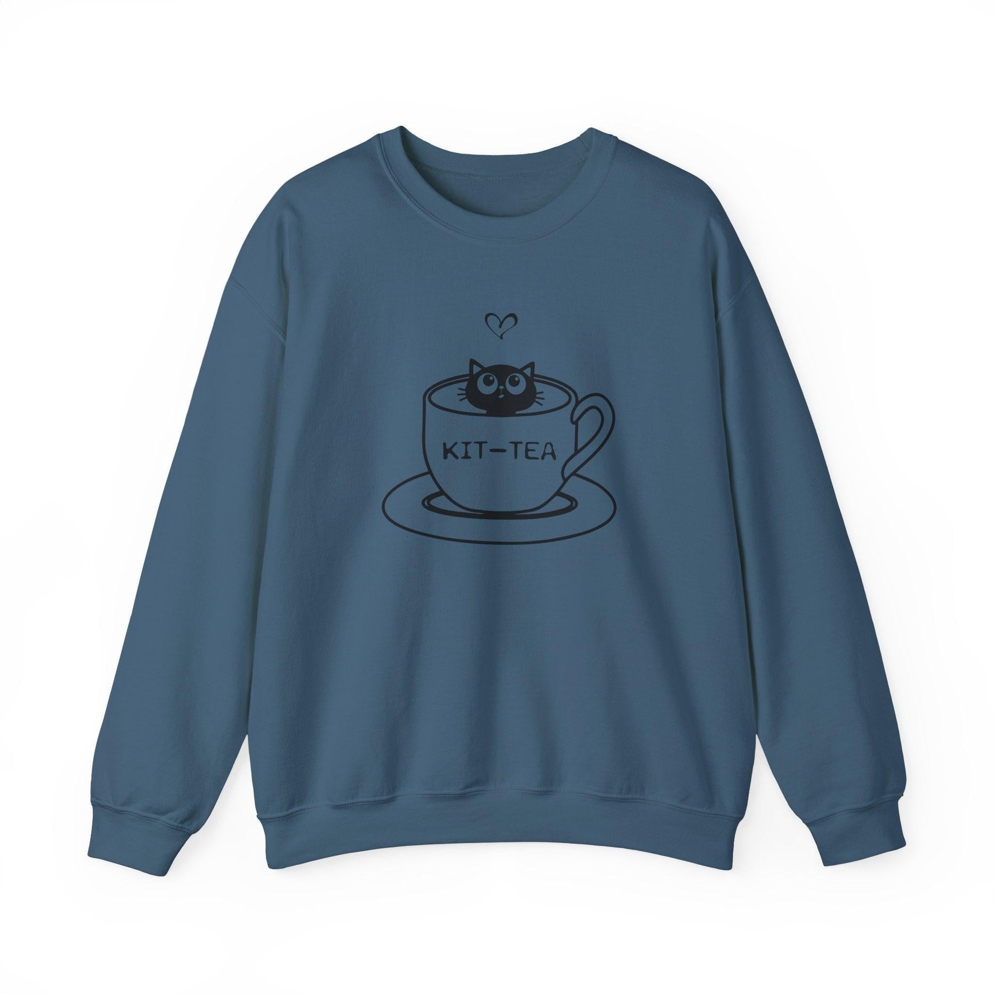 Kitty Sitting in a Tea Cup Kit-Tea Sweatshirt