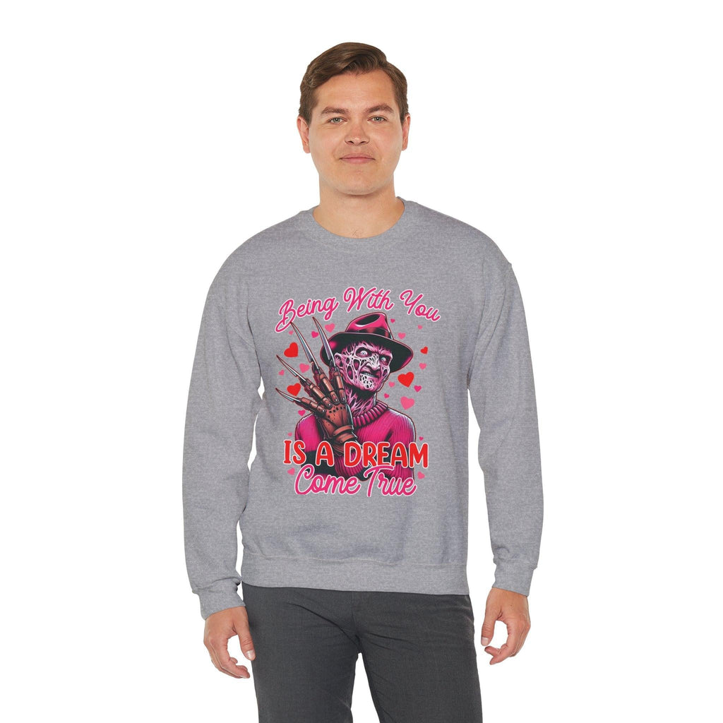 Freddy Krueger Valentine's Day Unisex Sweatshirt, Horror Movie Lover Gift, Dream Come True Sweater, Valentine's Day Gift, Valentine's Day