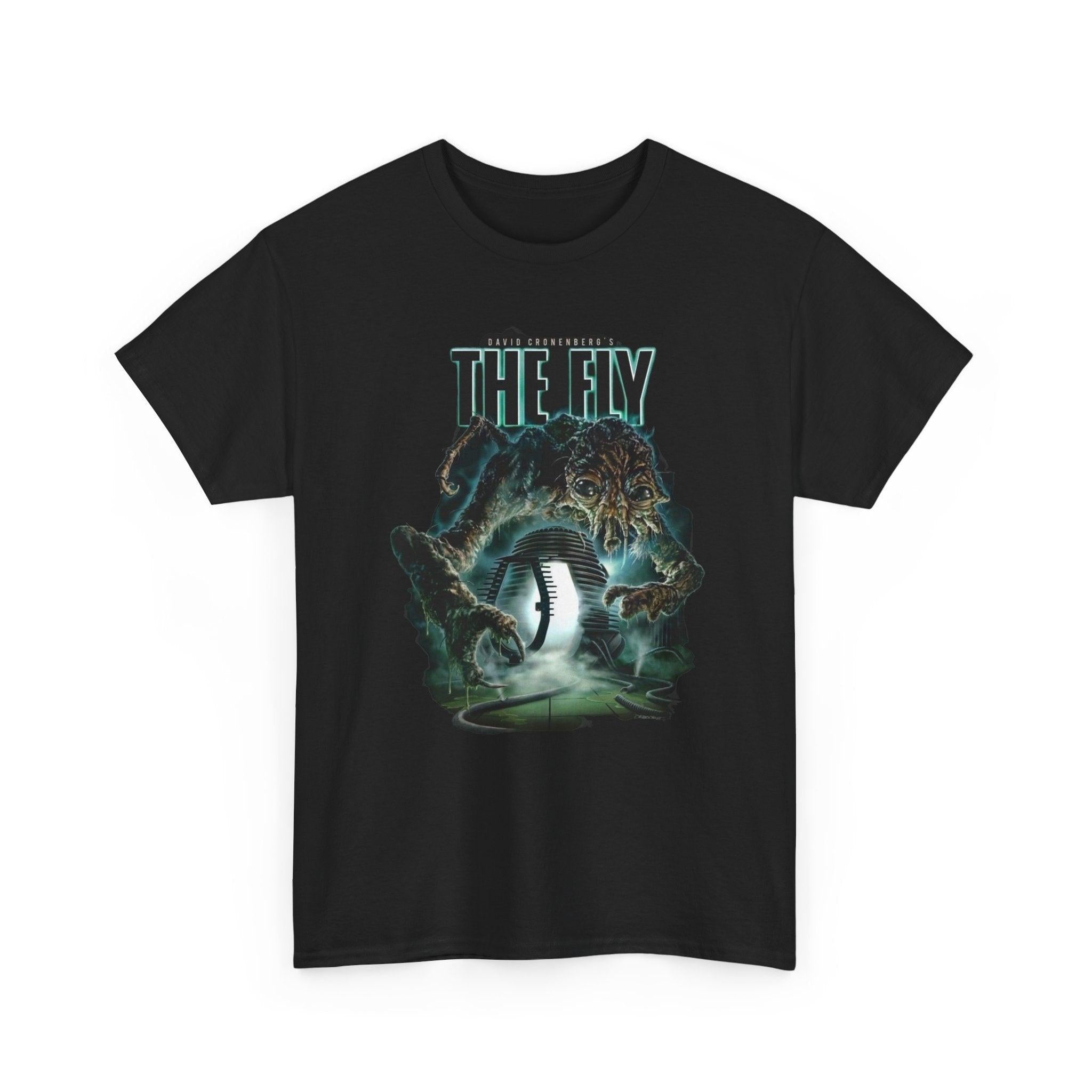The Fly Retro Horror Movie Unisex Tee, Scary Film Lover T-Shirt, Vintage Style Halloween Shirt, Creepy Cinema Graphic Top, Classic Cult Film