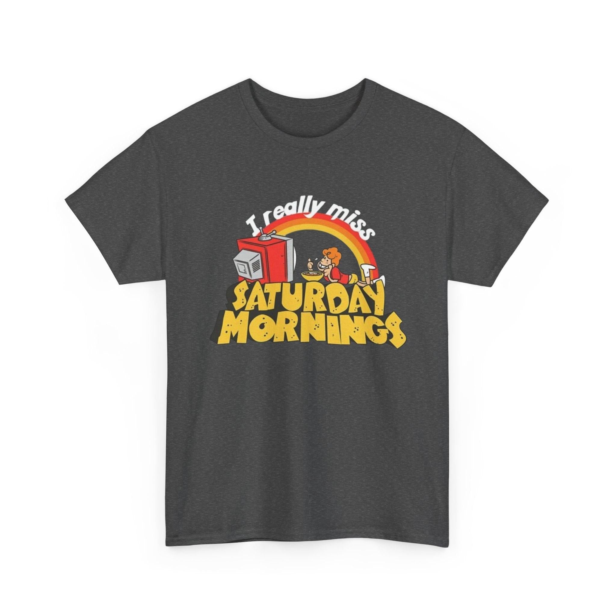 Nostalgic Saturday Mornings Tee, Unisex Cotton T-Shirt, Funny Graphic Tee, Gift for Cartoon Lovers, Weekend Vibe Shirt