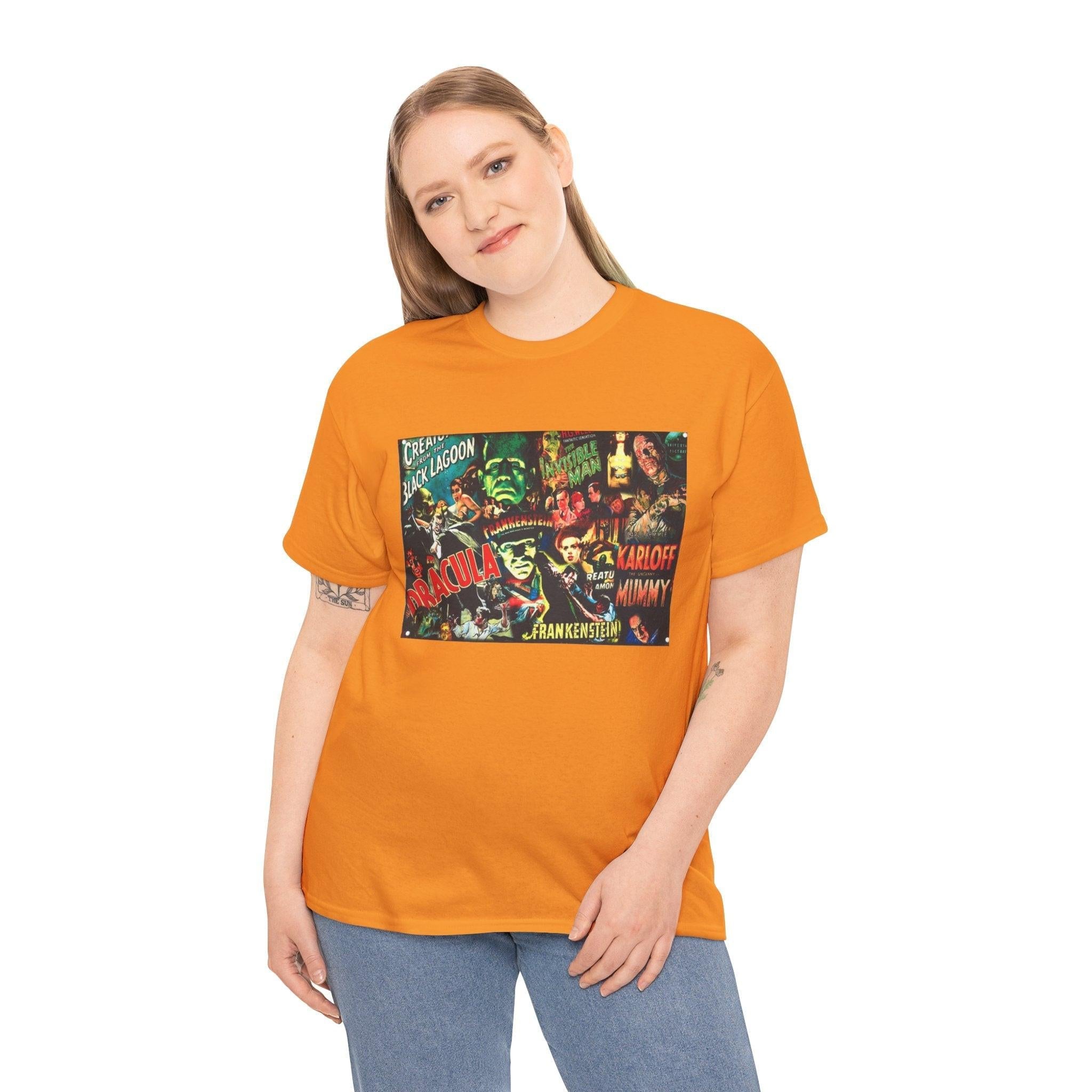 Classic Horror Movies Unisex Tee, Scary Films T-Shirt, Vintage Halloween Shirt, Retro Cinema Top, Cult Flicks Apparel