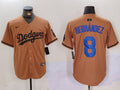 Men's Los Angeles Dodgers Enrique Hernandez #8 Brown Game Player Jersey1