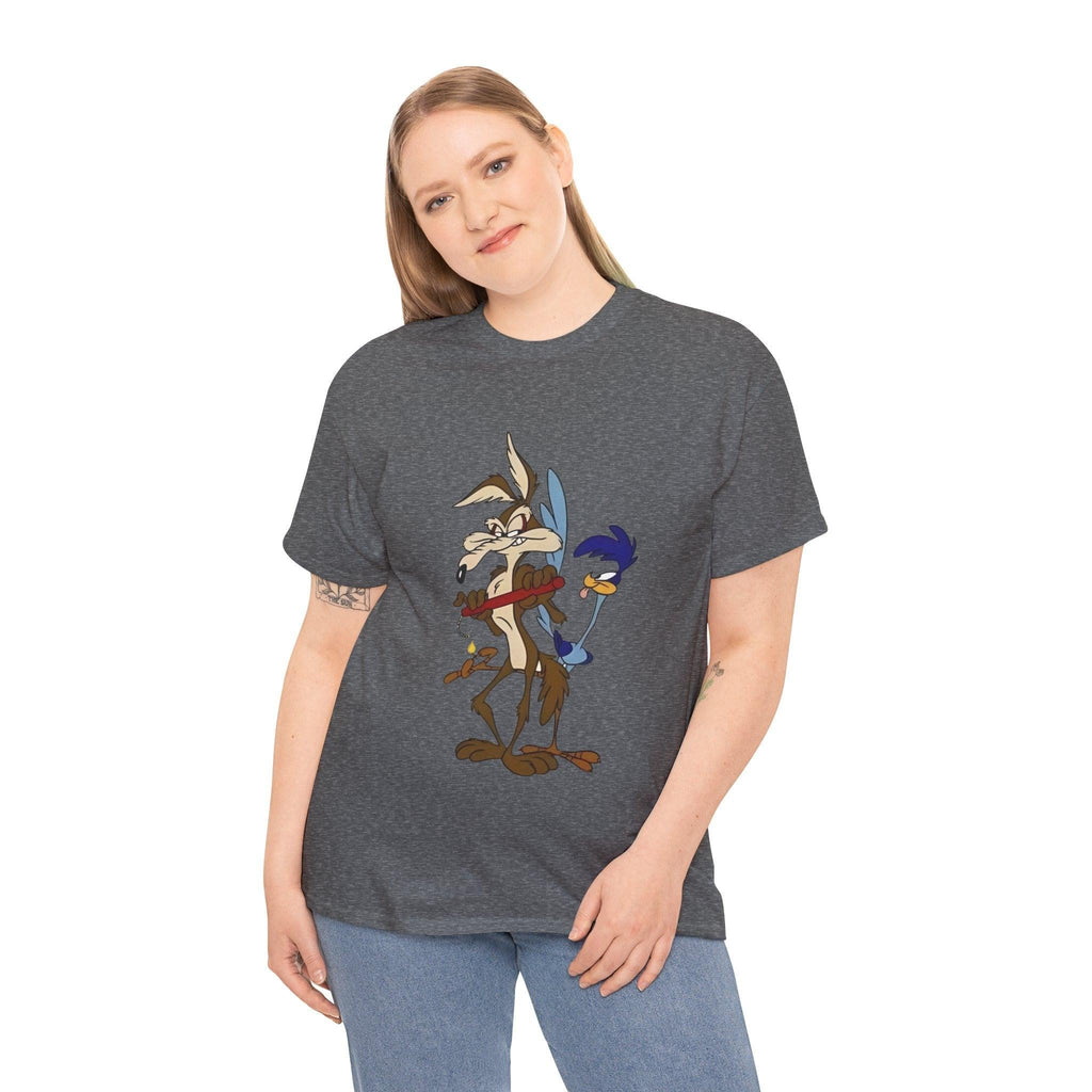 Cartoon Duo Unisex Heavy Cotton Tee, Looney Tunes T-Shirt, Funny Graphic Tee, Retro Cartoon Shirt, Vintage Animation Apparel