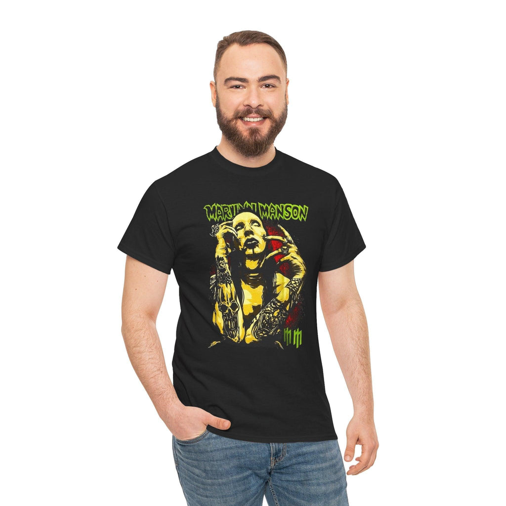 Marilyn Manson Unisex Tee, Band Music Shirt, Rock Concert Apparel, Goth Metal Fan Gift, Heavy Cotton T-Shirt