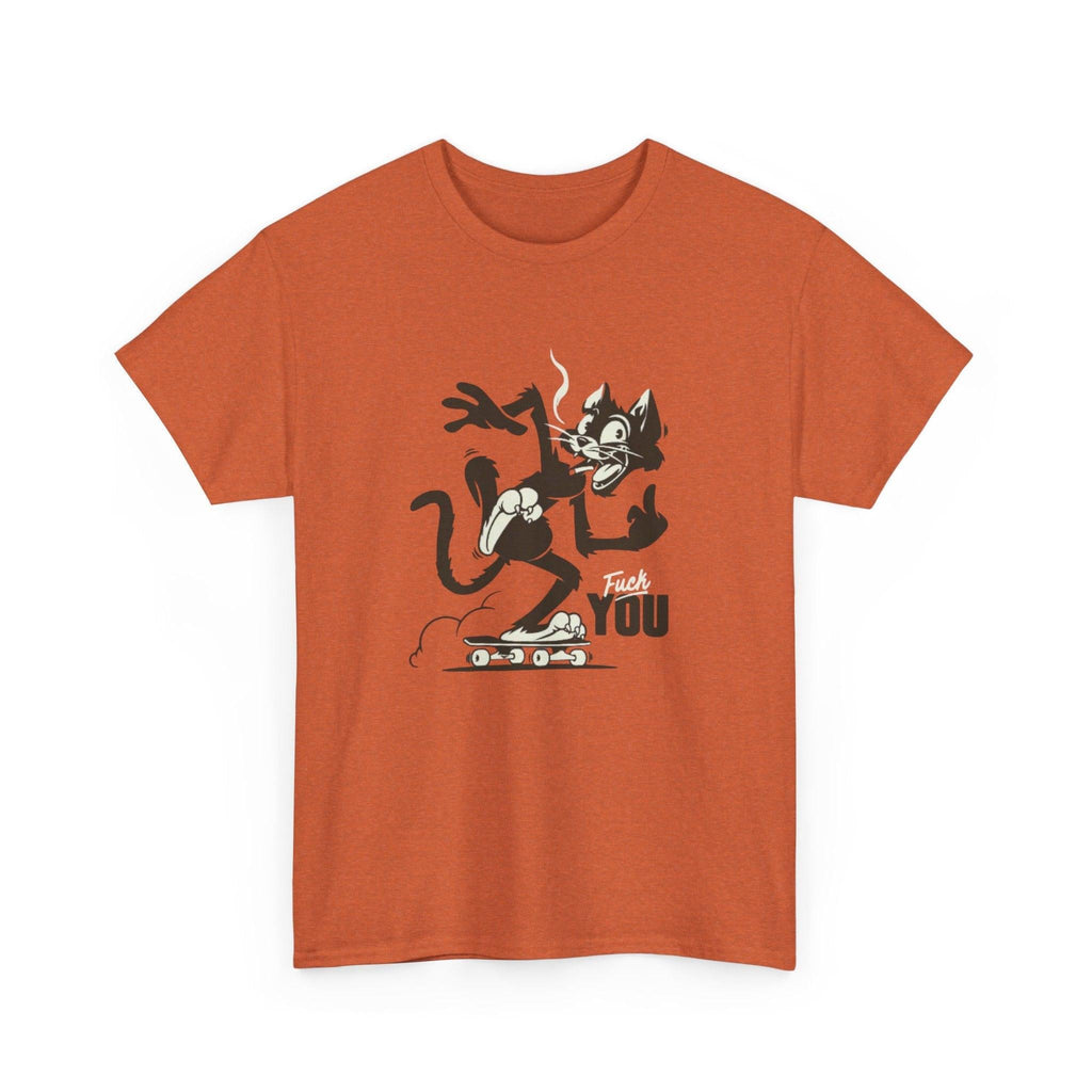 Funny Cat Middle Finger T-Shirt, Rude Cat Tee, Sarcastic Kitty Shirt, Offensive Pet Graphic Tee, Humorous Cat Flip Off Top