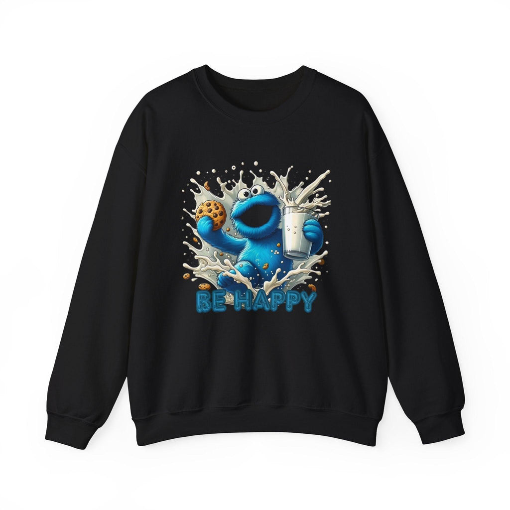 Cookie Monster Sweatshirt, Fun Happy Monster Design, Comfy Jumper, Gift for Cookie Lovers, Cartoon Character Top, Cool Pullover, Unique