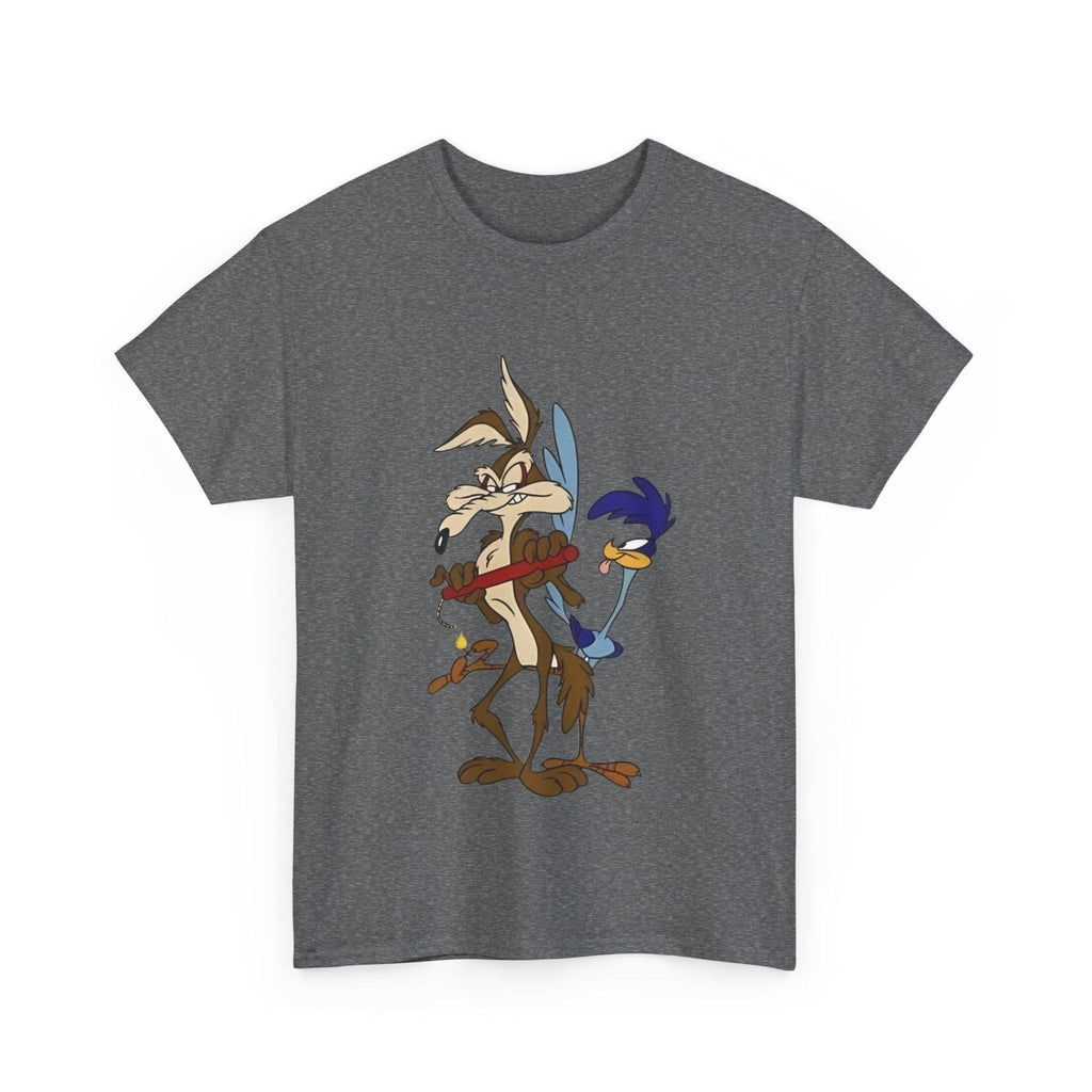 Cartoon Duo Unisex Heavy Cotton Tee, Looney Tunes T-Shirt, Funny Graphic Tee, Retro Cartoon Shirt, Vintage Animation Apparel