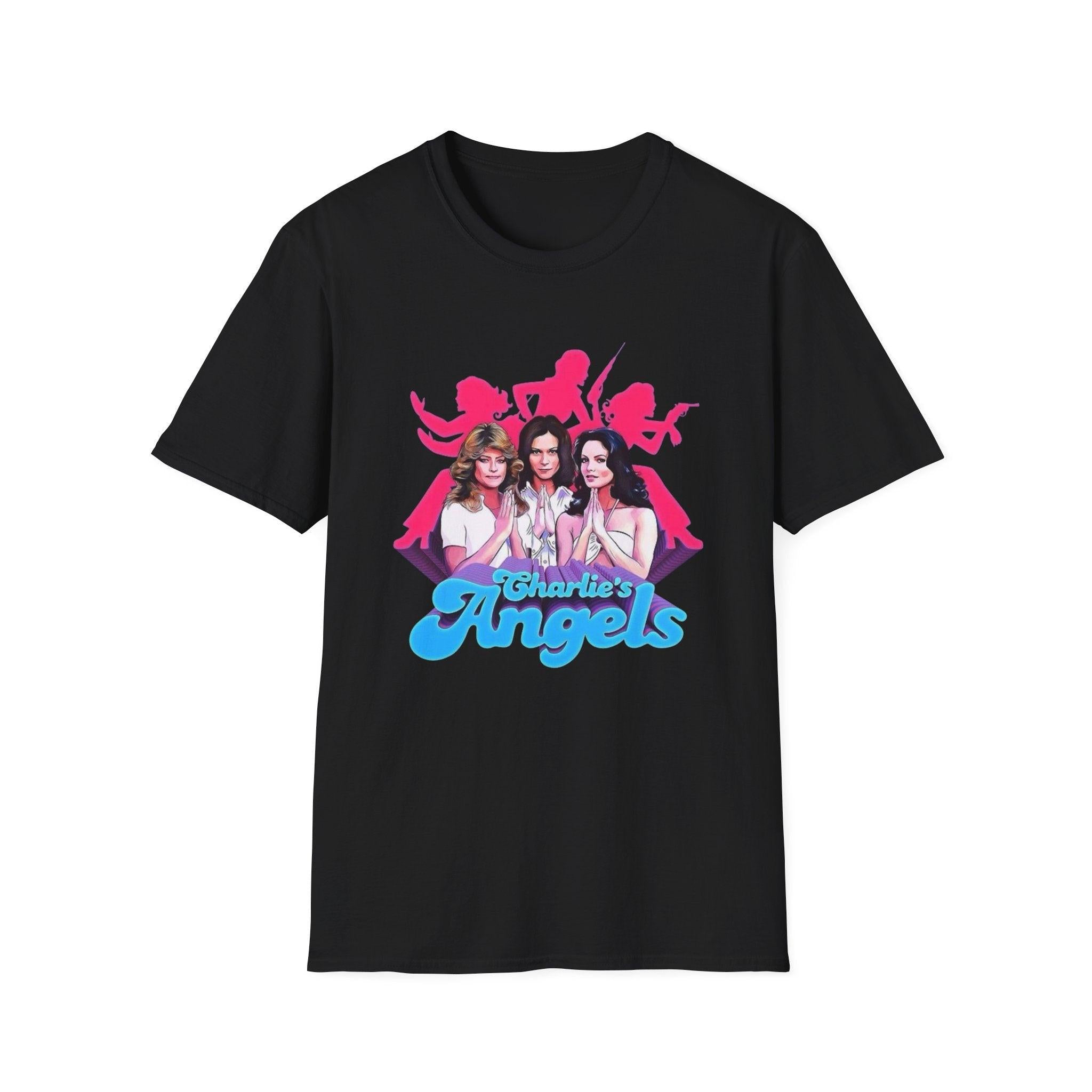 Charlies Angels T-Shirt, Vintage Tee, Angel Wings Shirt, 70s Style Top, Charlies Angels Gift