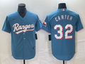 Men's Texas Rangers Evan Carter #32 Light Blue Replica Player Jersey1