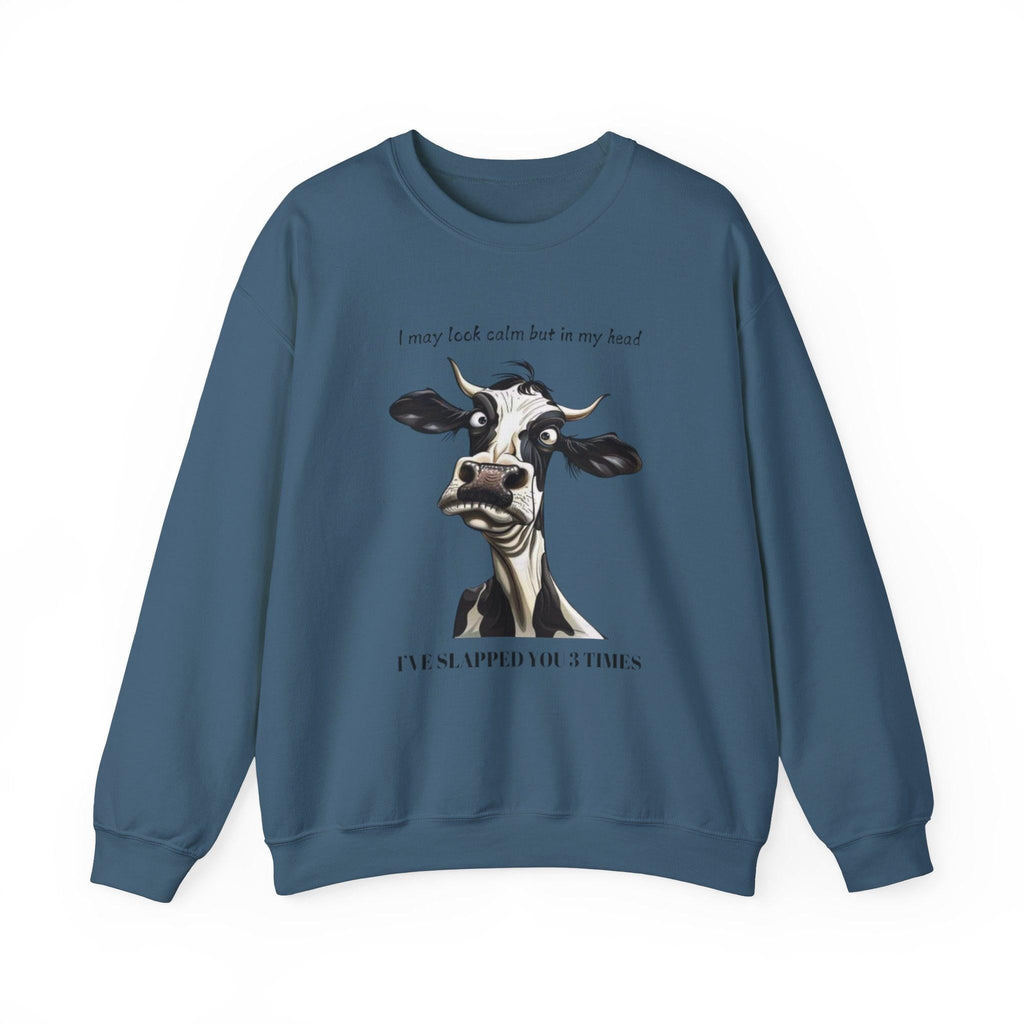 Funny Unisex Sweatshirt - 'I May Seem Calm But In My Head I've Punched You Three Times'