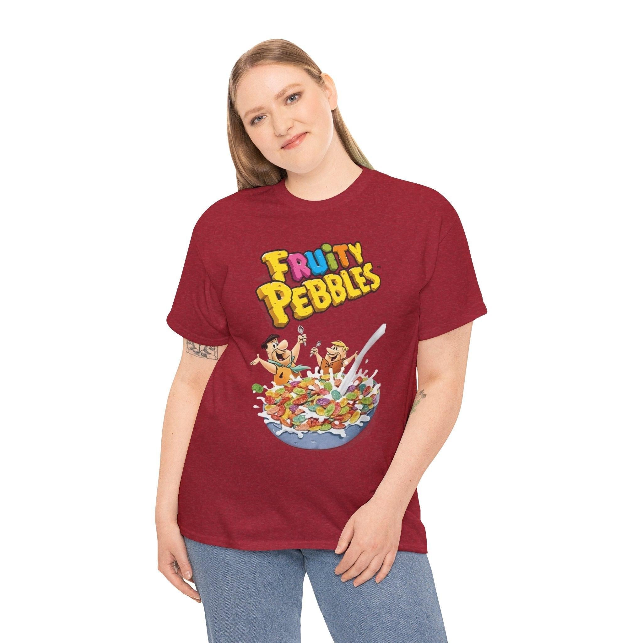 Fruit Pebbles Tee, Cereal Lovers Shirt, Breakfast Graphic T-Shirt, Foodie Gift, Unisex Cotton Top, Colorful Tee, Fun Tee for Brunch