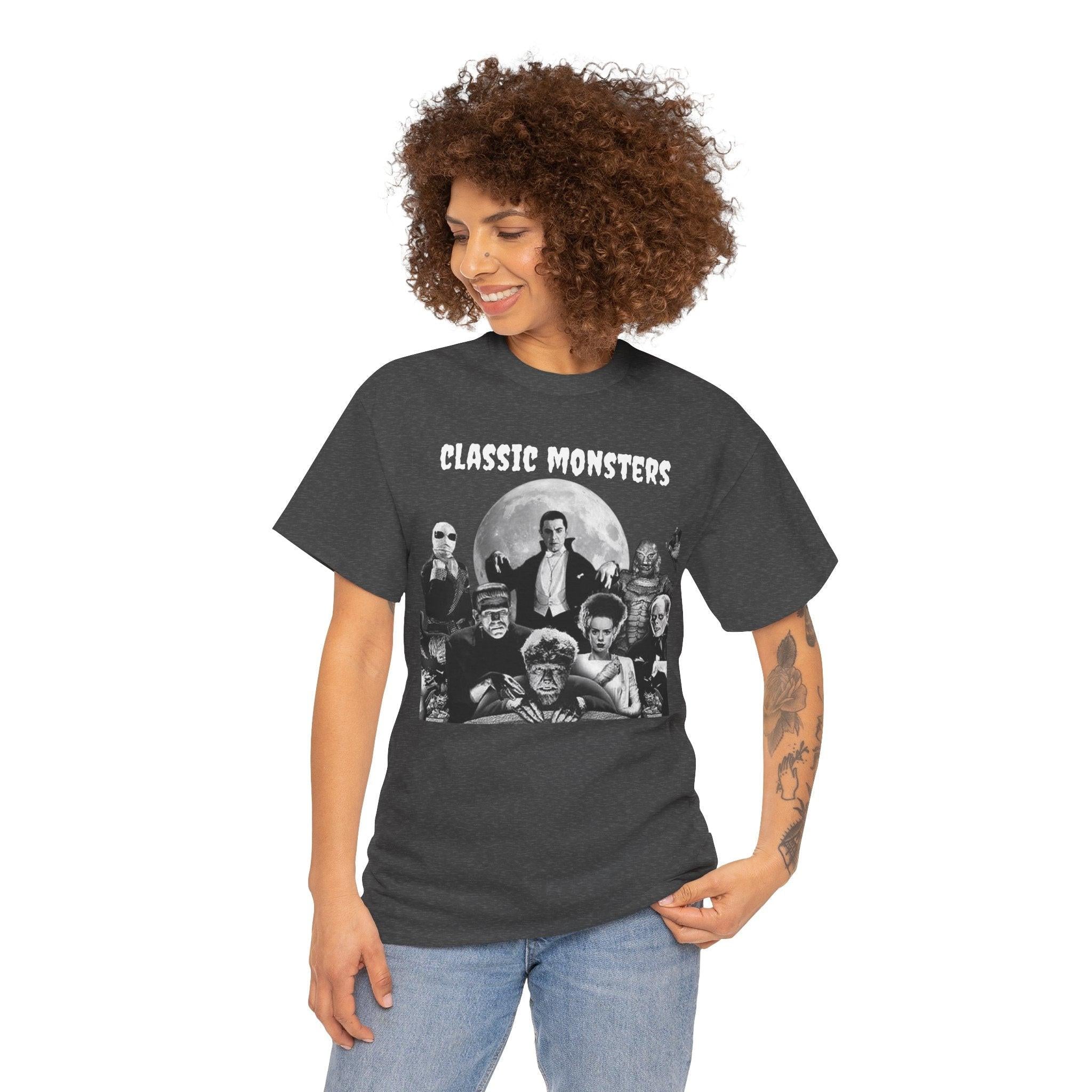 Classic Monsters Unisex Tee, Original Gangsters Monsters, Monster Movie Fan Shirt, Horror Movie Lover Gift, Goth Tee, Vintage Style Shirt