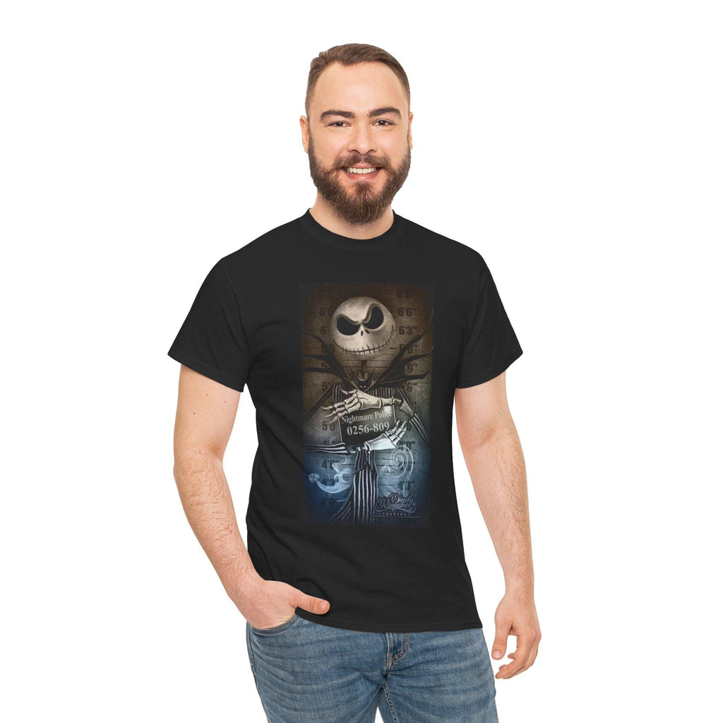Jack Skellington Nightmare Police Unisex Tee - Halloween T-Shirt, Spooky Shirt, Skeleton Costume Top, Horror Movie Fan Apparel
