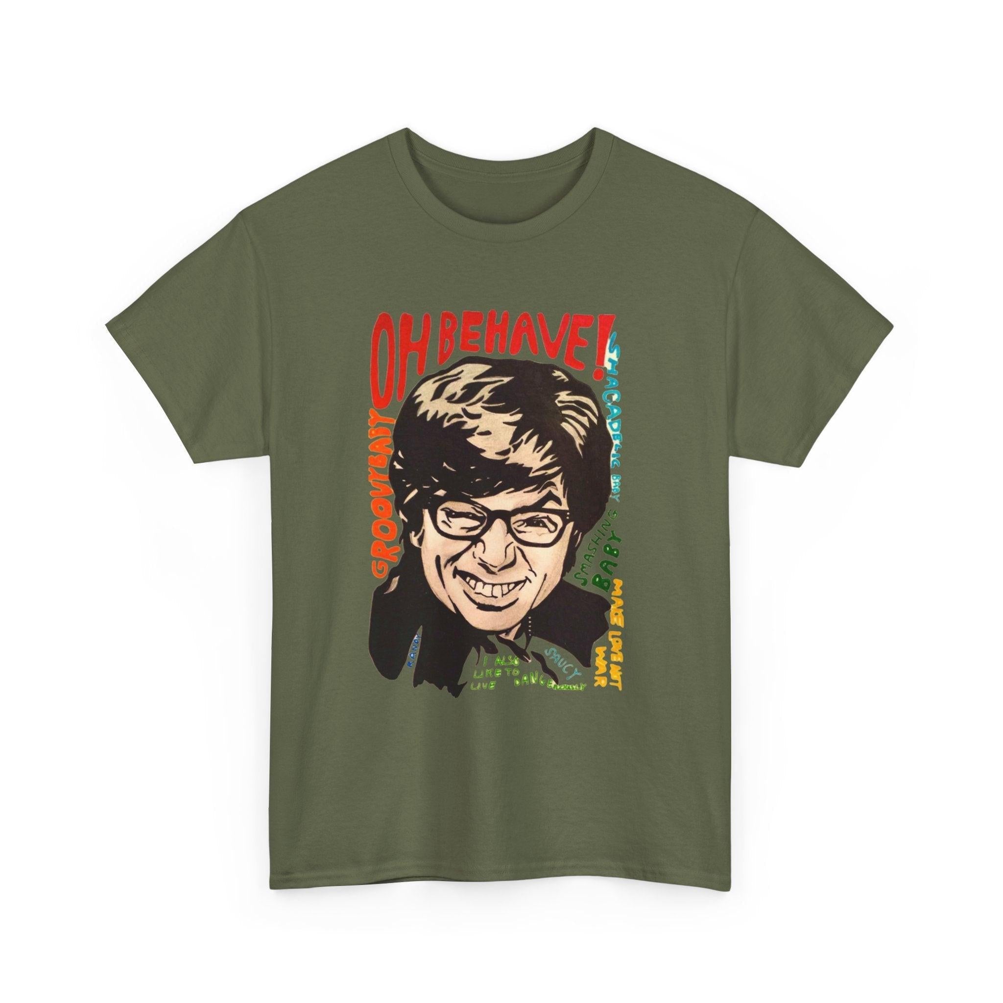 Retro Austin Powers Unisex Heavy Cotton Tee - Funny Graphic Shirt, Vintage Style, Gift for Movie Fans, Casual Wear, Humor Apparel