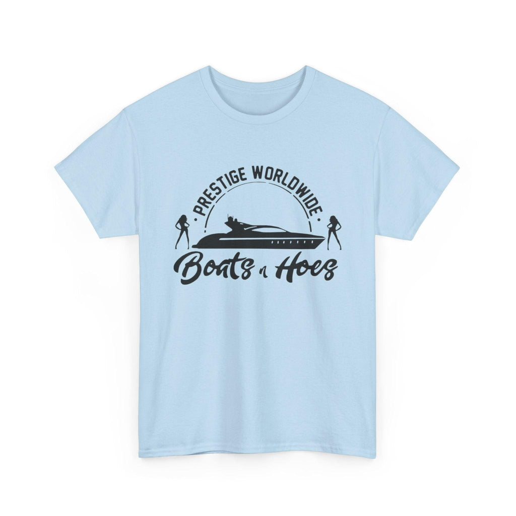 Prestige Worldwide 'Boats & Hoes' Unisex Heavy Cotton Tee, Funny Graphic Shirt, Beachwear, Gift for Him, Summer Casual Wear