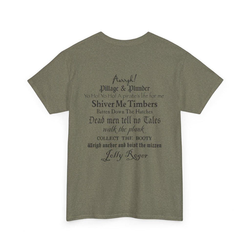 Pirate Adventure Front and Back Tee, Skull Graphic T-Shirt for Nature Lovers, Perfect for Halloween, Reef & Beach Celebrations