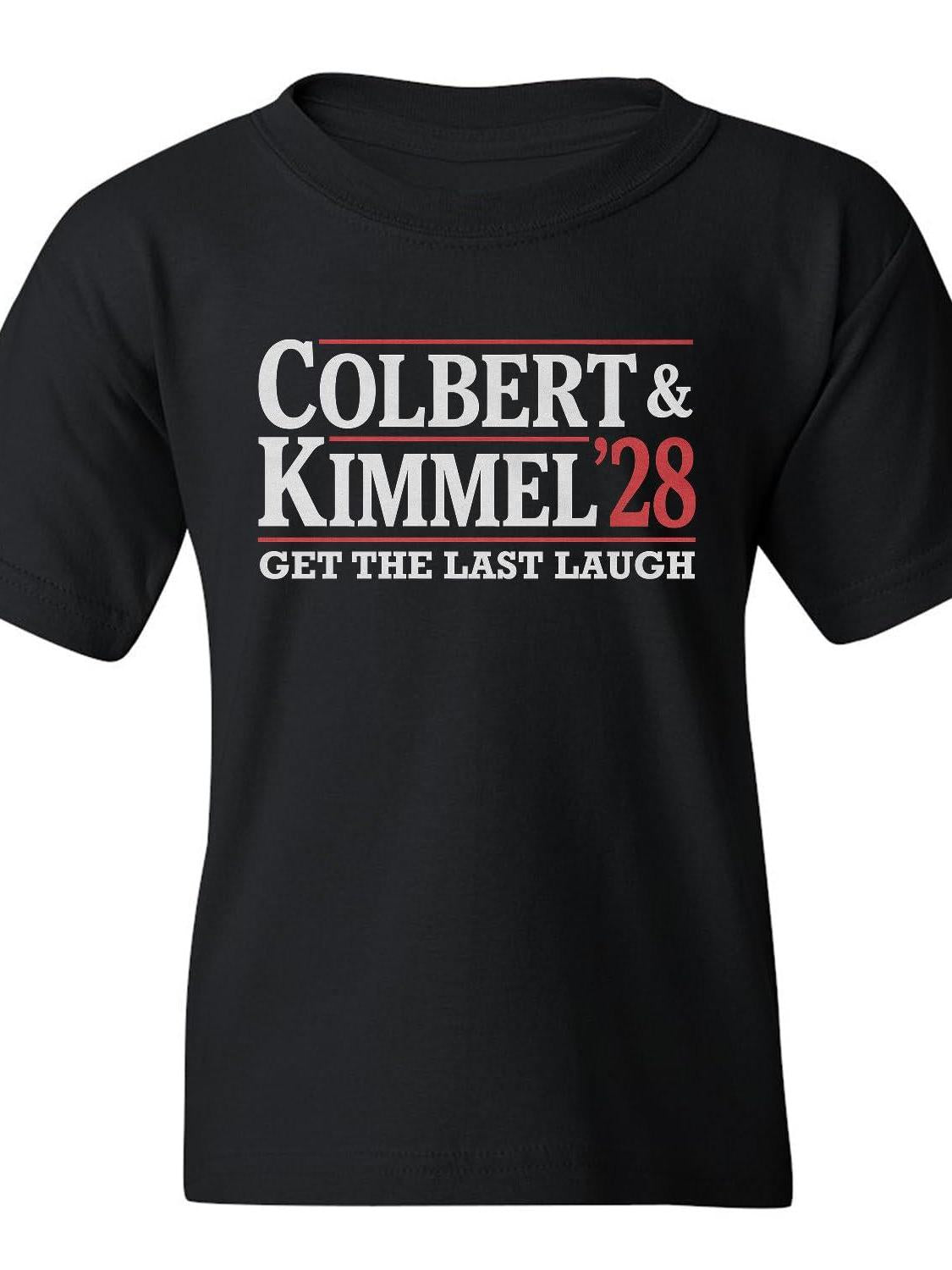 Colbert Kimmel 28 Get The Last Laugh Funny Unisex T-shirt Colbert Kimmel '28 220gsm Cotton Round Neck Short Sleeve Casual Henley Shirt Men T-shirt
