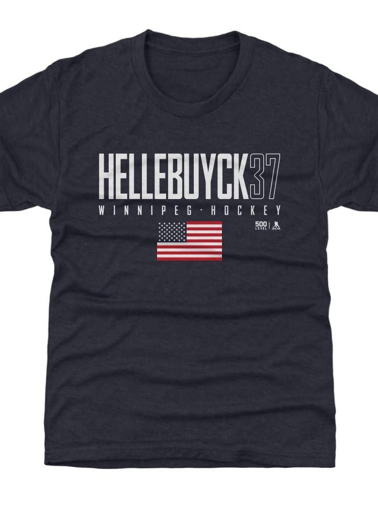 500 Level Connor Hellebuyck Winnipeg Usa Elite Shirt Colbert Kimmel '28 220gsm Cotton Round Neck Short Sleeve Casual Henley Shirt Men T-shirt