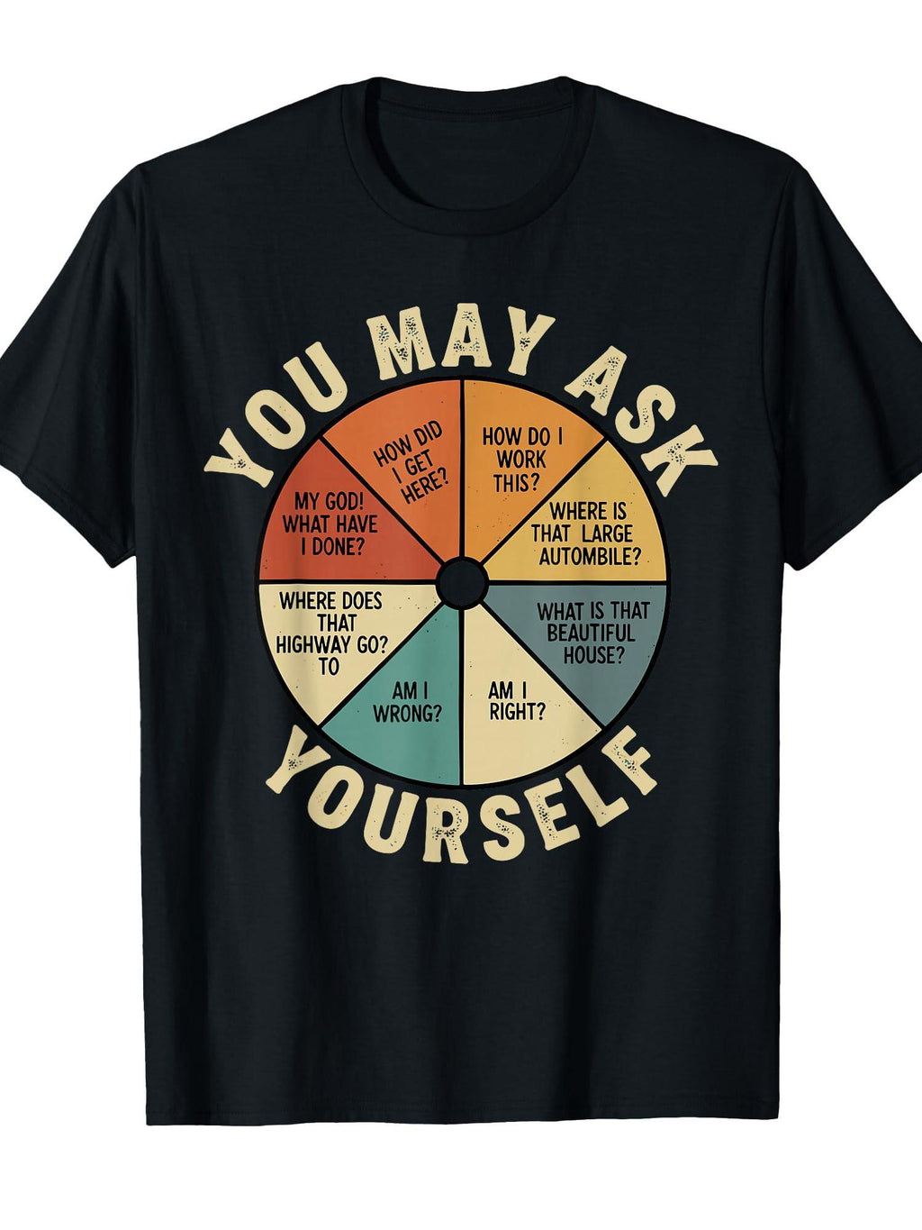 Retro 90s Shirt For Men, Funny You May Ask Yourself T-shirt You May Ask Yourself 220gsm Cotton Round Neck Short Sleeve Casual Henley Shirt Men T-shirt