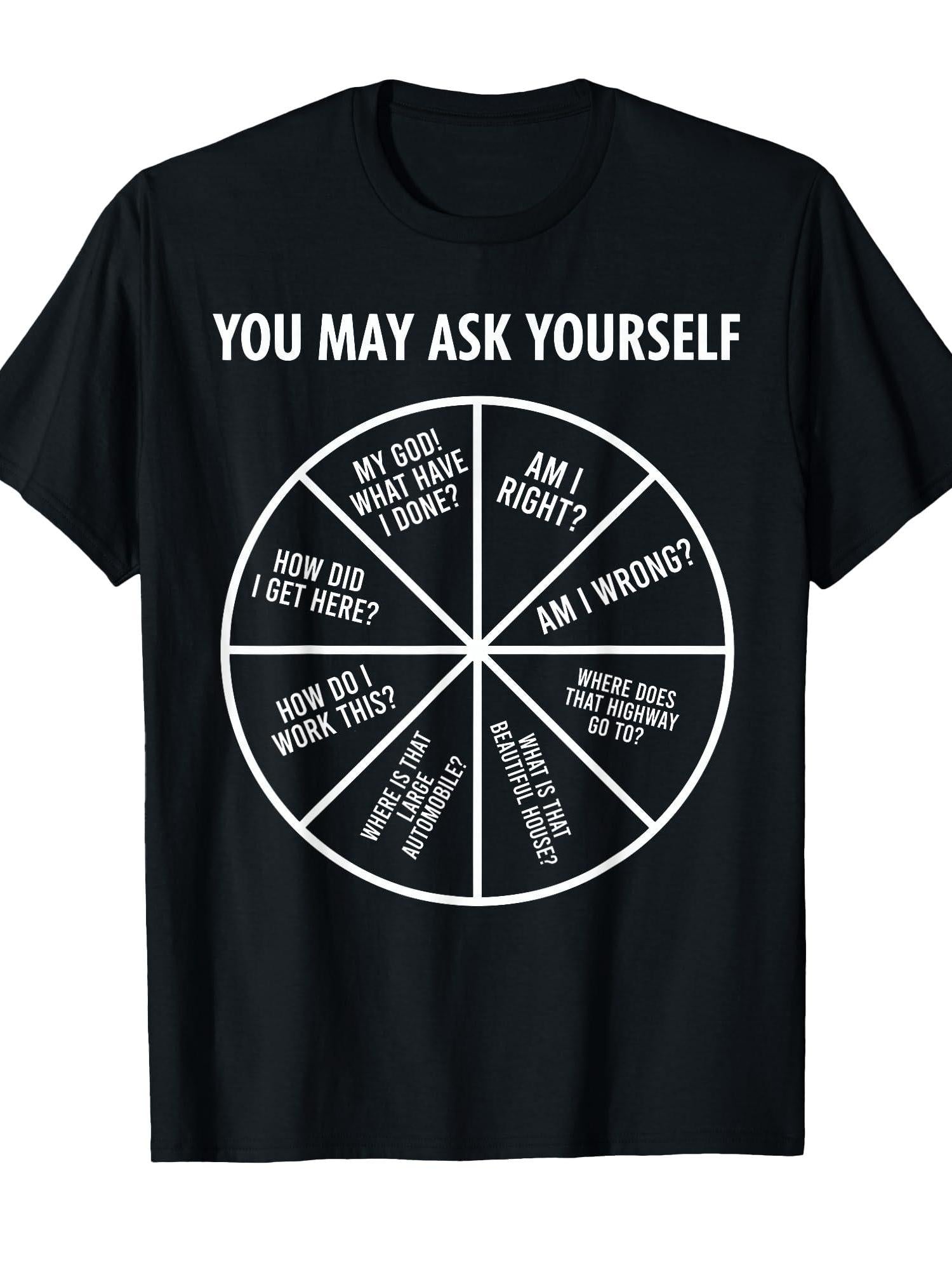 Retro 90s Shirt For Men, Funny You May Ask Yourself T-shirt You May Ask Yourself 220gsm Cotton Round Neck Short Sleeve Casual Henley Shirt Men T-shirt