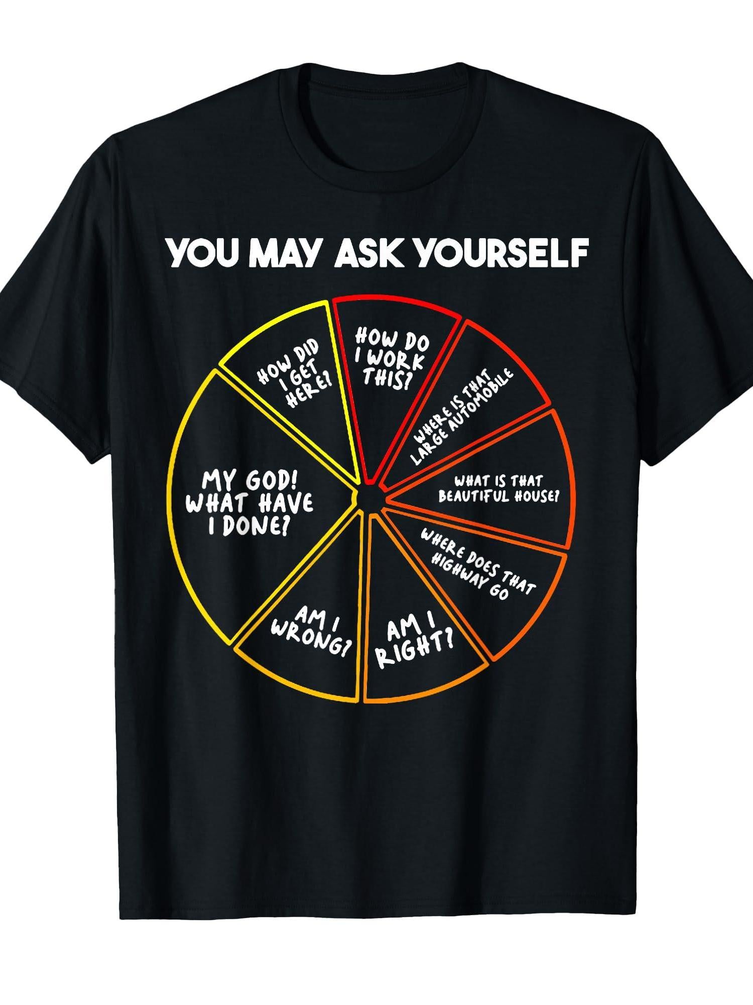 Retro Quote You May Ask Yourself Funny Basic Circle Question T-shirt You May Ask Yourself 220gsm Cotton Round Neck Short Sleeve Casual Henley Shirt Men T-shirt
