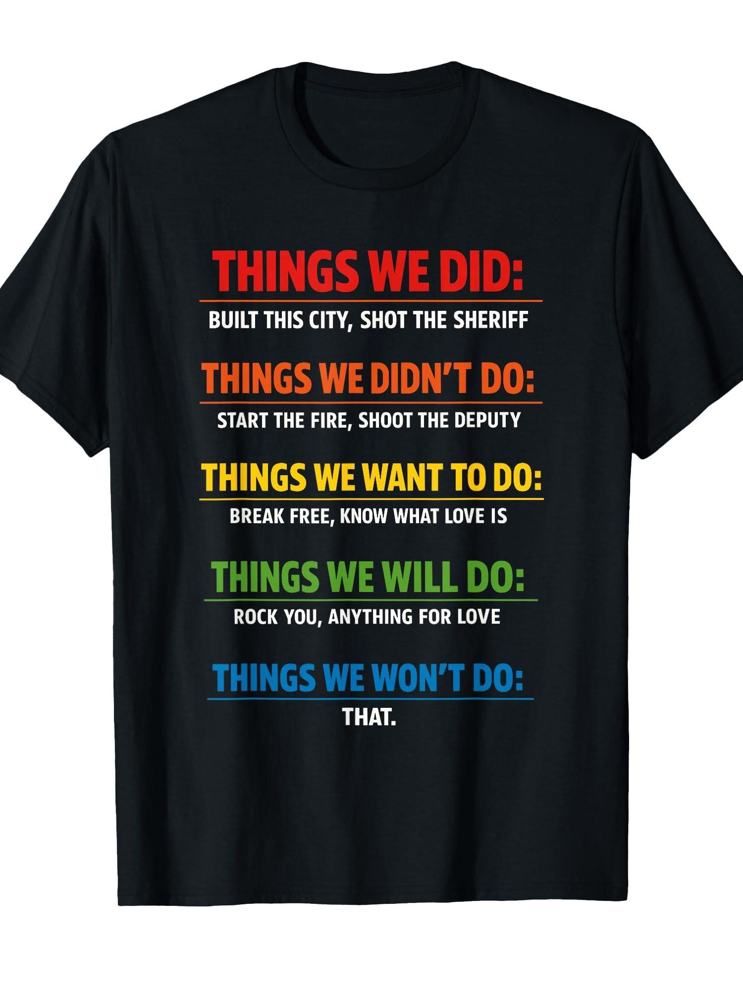 Things We Did T Music Song Lyrics Retro Vintage T-shirt You May Ask Yourself 220gsm Cotton Round Neck Short Sleeve Casual Henley Shirt Men T-shirt