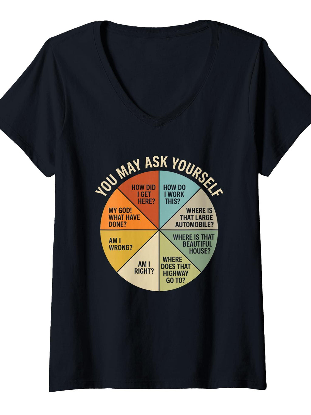 Women's You May Ask Yourself T T-shirt You May Ask Yourself 220gsm Cotton Round Neck Short Sleeve Casual Henley Shirt Men T-shirt