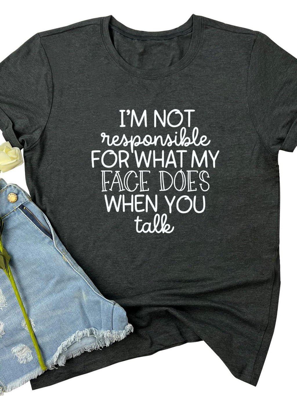 Lookface Women I Am Not Tee Cute Graphic Soft T Shirts You May Ask Yourself 220gsm Cotton Round Neck Short Sleeve Casual Henley Shirt Men T-shirt