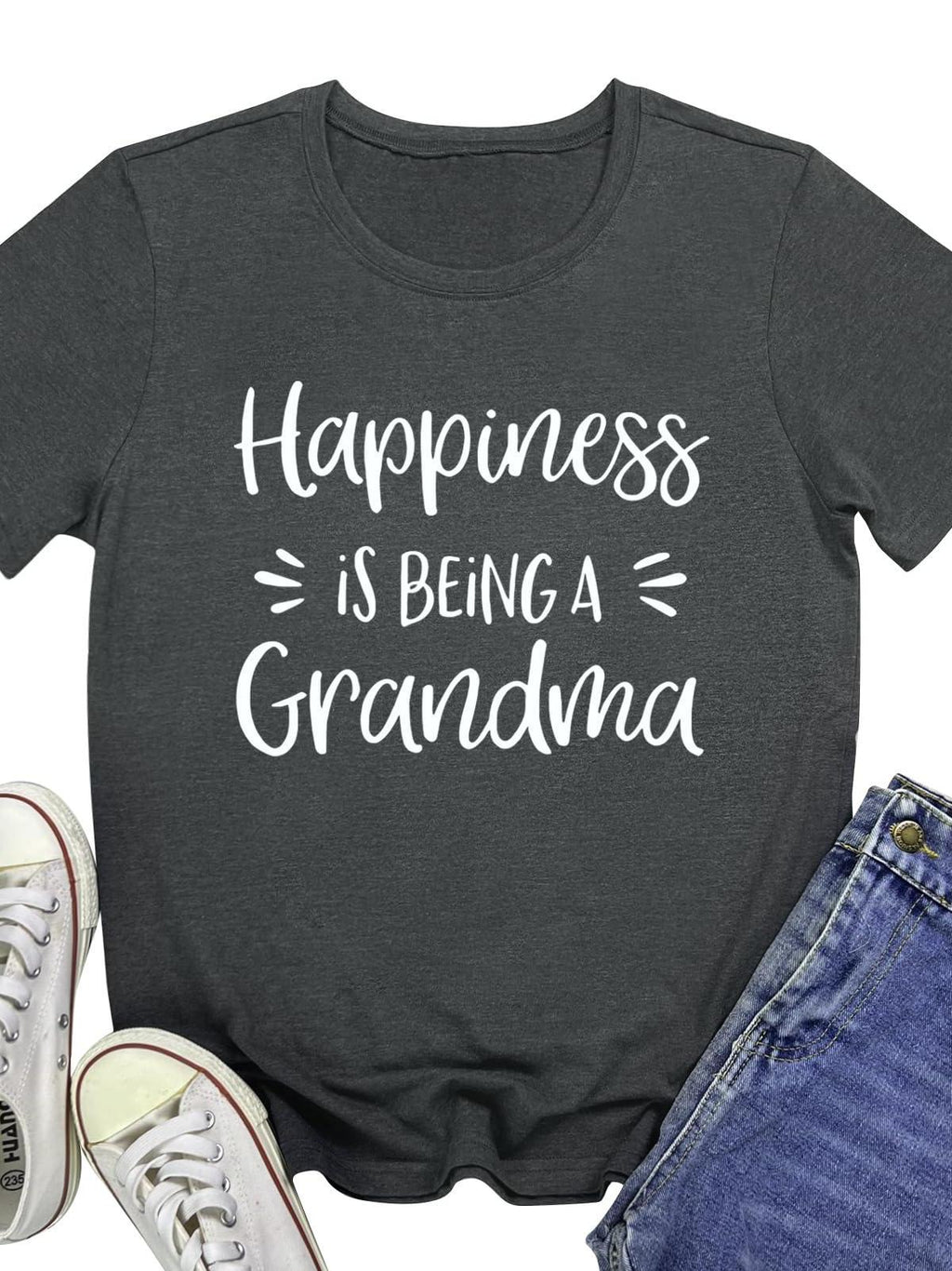 Yitan Women Happiness Is Being Printed Graphic Tee Tops You May Ask Yourself 220gsm Cotton Round Neck Short Sleeve Casual Henley Shirt Men T-shirt
