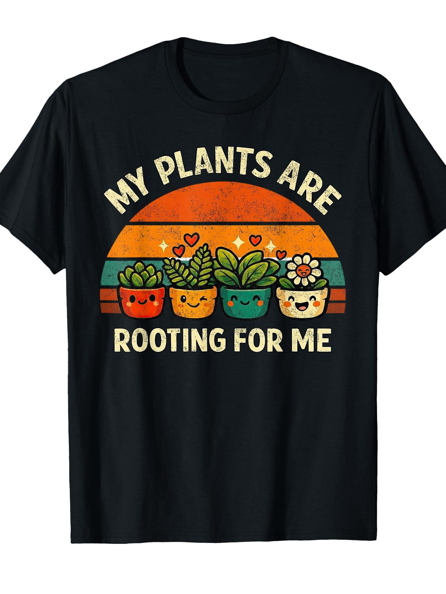Funny Gardener Graphic Tee Women Men My Plants Gardening T-shirt Garden 220gsm Cotton Round Neck Short Sleeve Casual Henley Shirt Men T-shirt