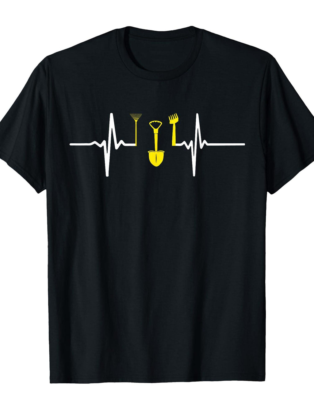 Garden Plant Lover Heartbeat Gardening Lawn Mowing Gardener T-shirt Garden 220gsm Cotton Round Neck Short Sleeve Casual Henley Shirt Men T-shirt
