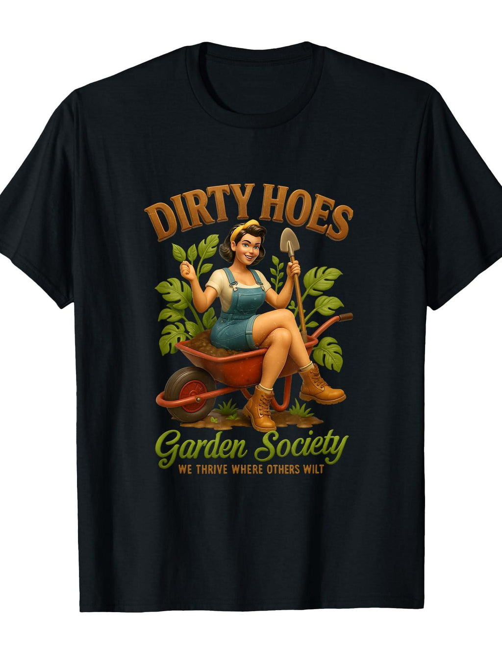 Dirty Hoes Garden Society We Thrive Where Others Wilt T-shirt Garden 220gsm Cotton Round Neck Short Sleeve Casual Henley Shirt Men T-shirt