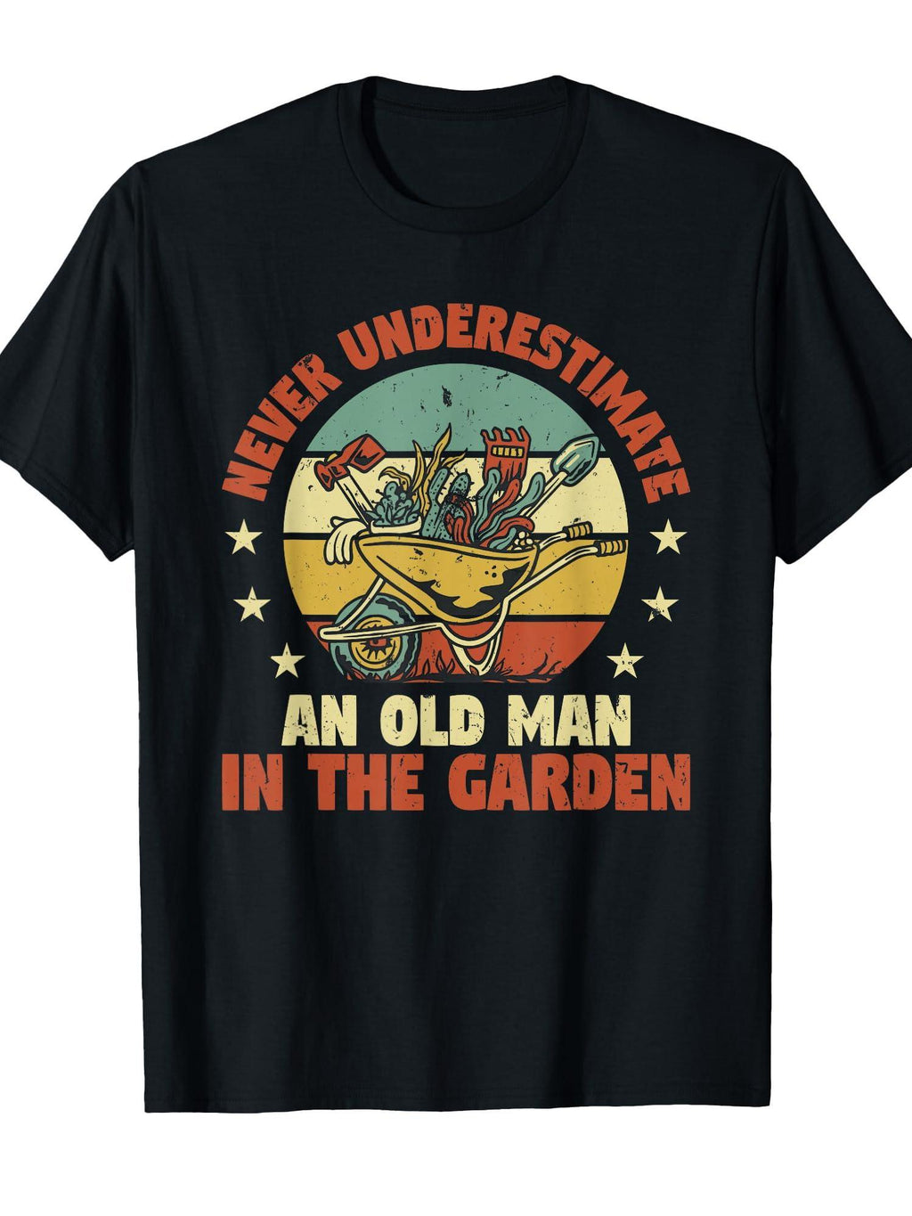 Gardener Funny Gardening An Old Man In The Garden Plant T-shirt Garden 220gsm Cotton Round Neck Short Sleeve Casual Henley Shirt Men T-shirt