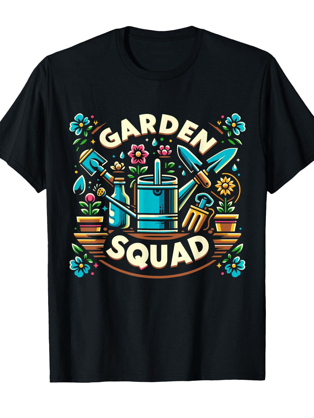 Garden Squad | Gear For Gardeners Horticulture Garden T-shirt Garden 220gsm Cotton Round Neck Short Sleeve Casual Henley Shirt Men T-shirt
