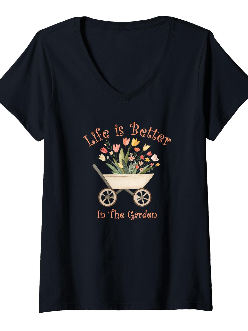 Womens Life Is Better In The Garden Cute Design T-shirt Garden 220gsm Cotton Round Neck Short Sleeve Casual Henley Shirt Men T-shirt