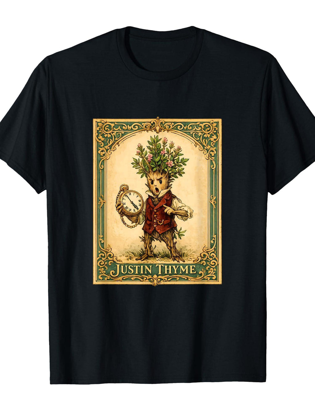 Garden Herb Pun T-shirt Garden 220gsm Cotton Round Neck Short Sleeve Casual Henley Shirt Men T-shirt
