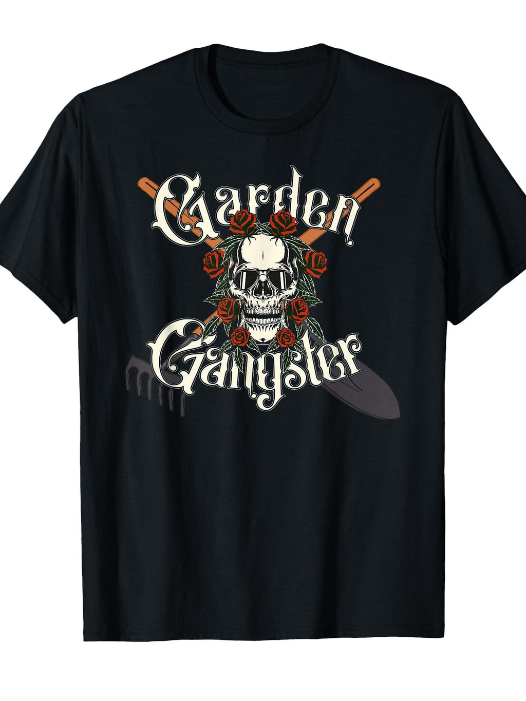 Garden Gangster, Funny Gardening T-shirt Garden 220gsm Cotton Round Neck Short Sleeve Casual Henley Shirt Men T-shirt