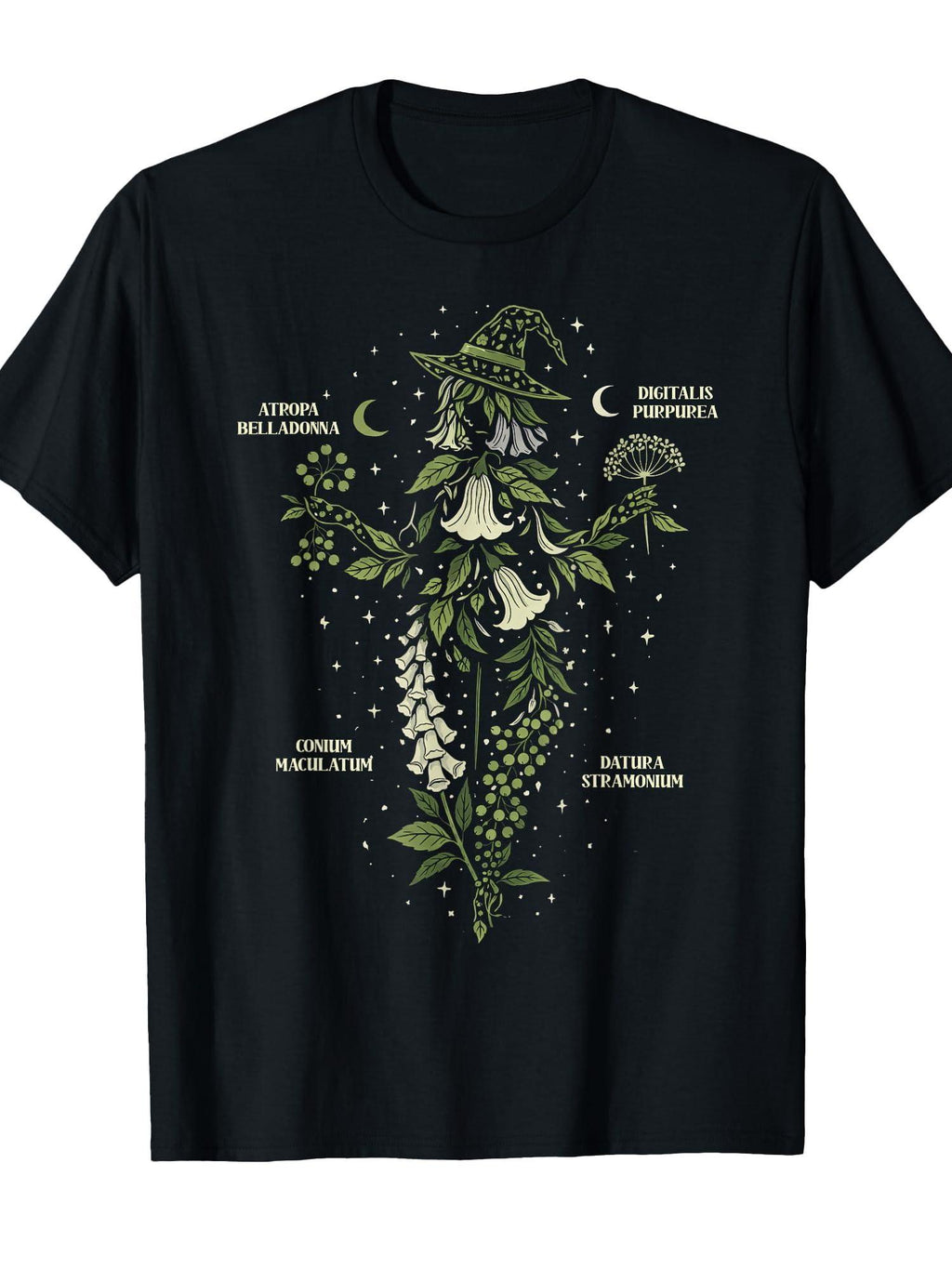 Gardening Gardener Botanical Witch Lover Poisonous Plants T-shirt Garden 220gsm Cotton Round Neck Short Sleeve Casual Henley Shirt Men T-shirt