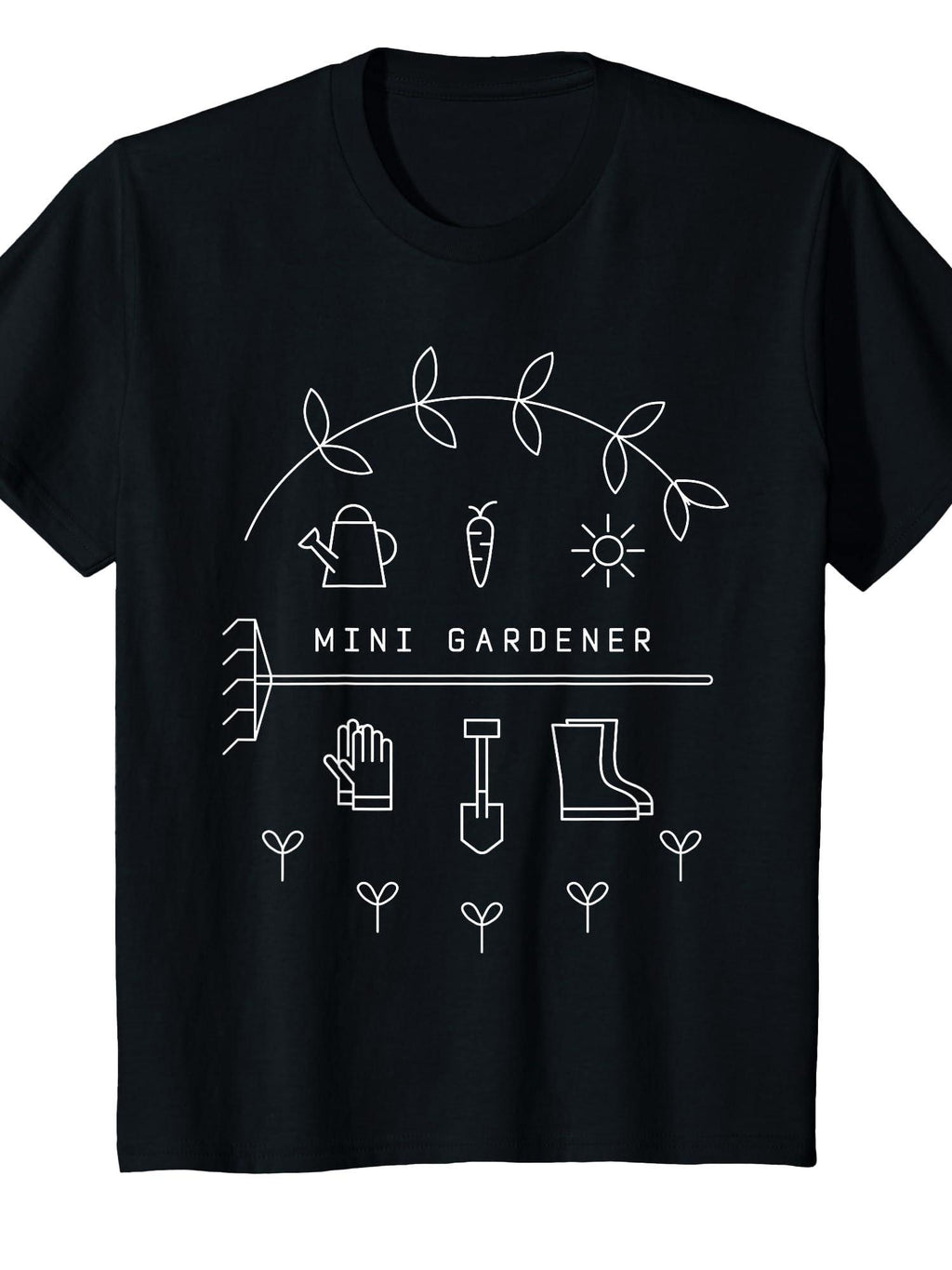 Mini Gardener Garden Gardening Flowers Plants T-shirt Garden 220gsm Cotton Round Neck Short Sleeve Casual Henley Shirt Men T-shirt