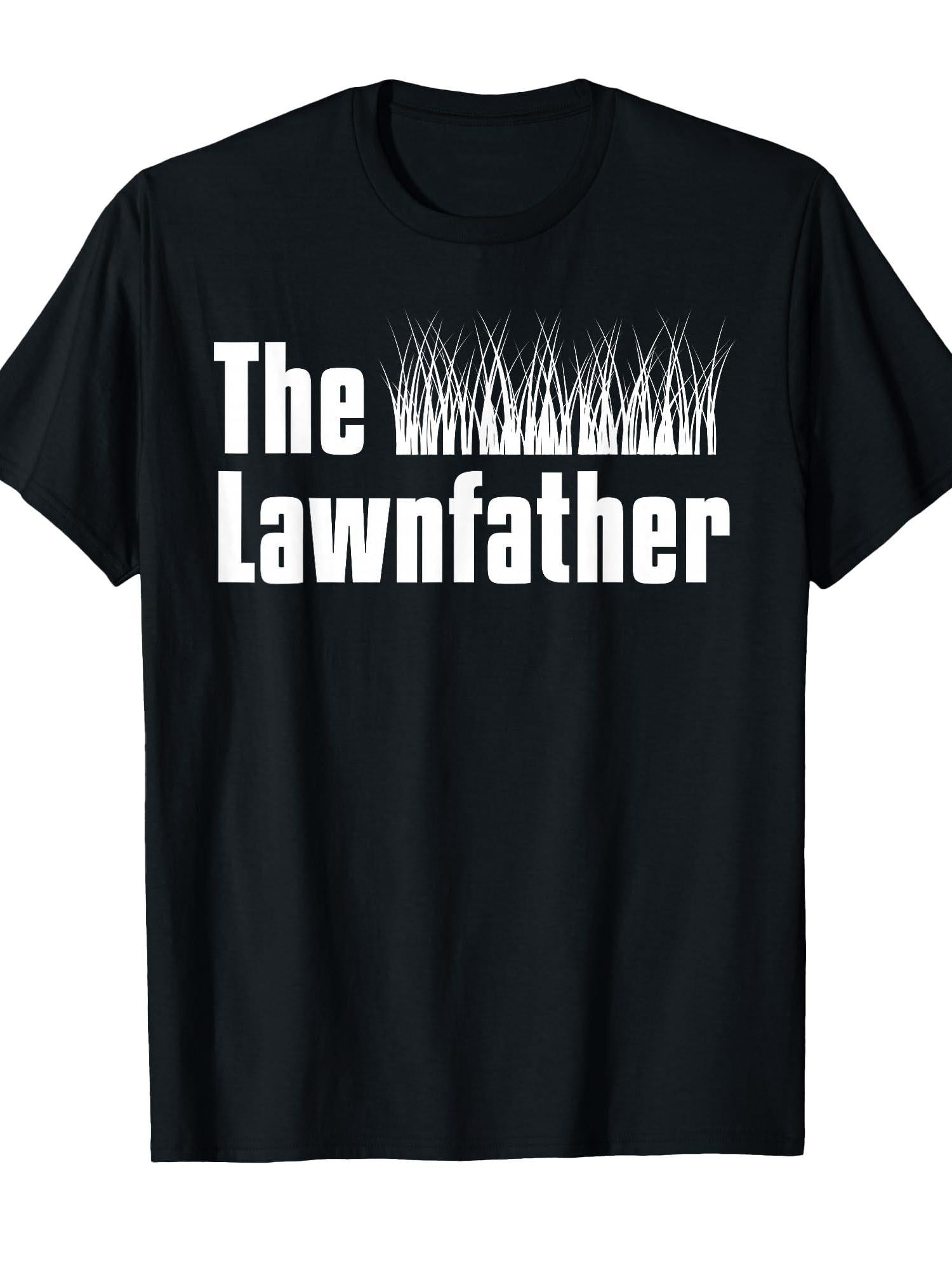 The Lawnfather Lawn Mowing Gardening Gardener Garden T-shirt Garden 220gsm Cotton Round Neck Short Sleeve Casual Henley Shirt Men T-shirt