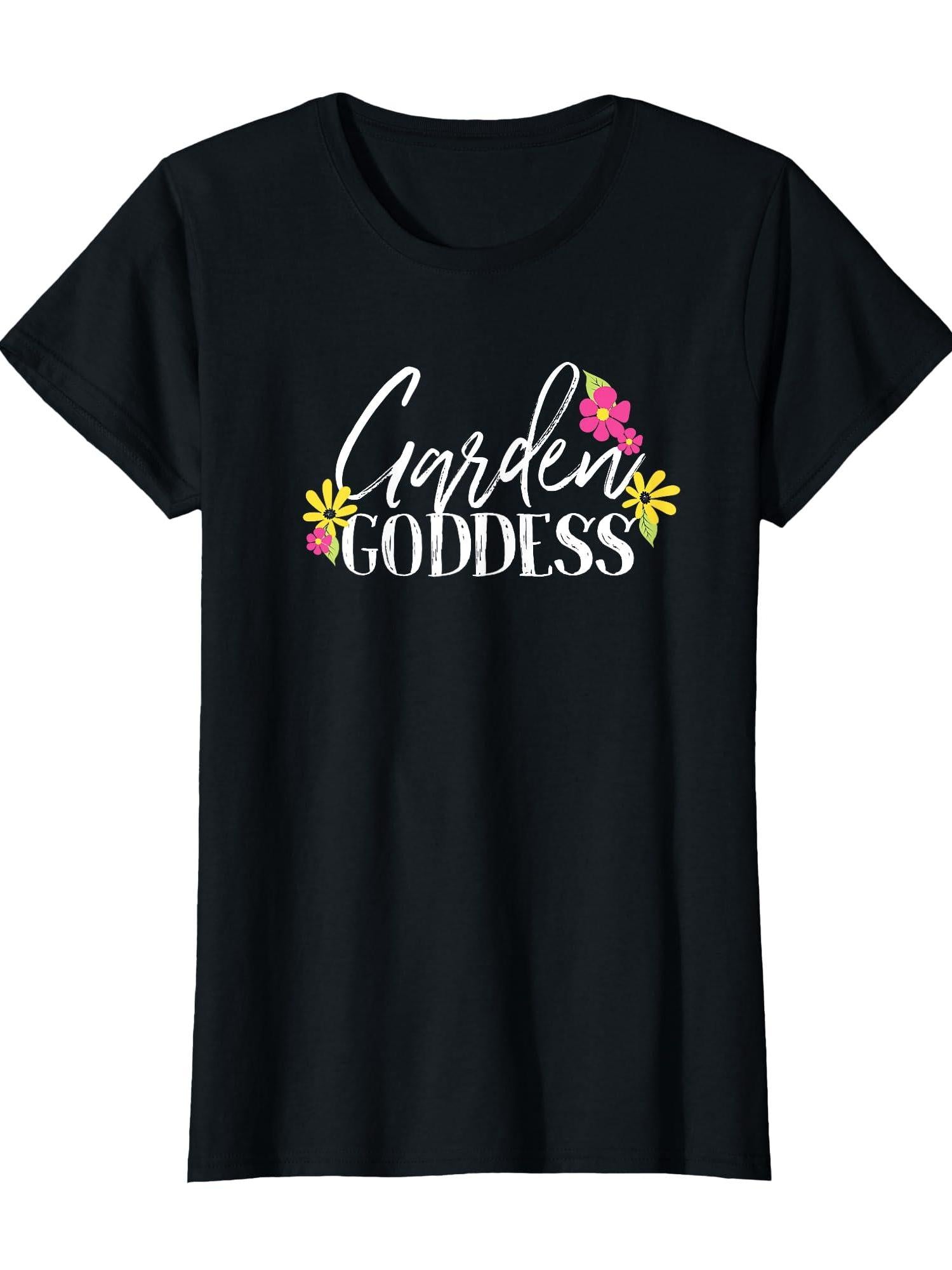 Garden Goddess Gardening Planting Plant Lover T-shirt Garden 220gsm Cotton Round Neck Short Sleeve Casual Henley Shirt Men T-shirt