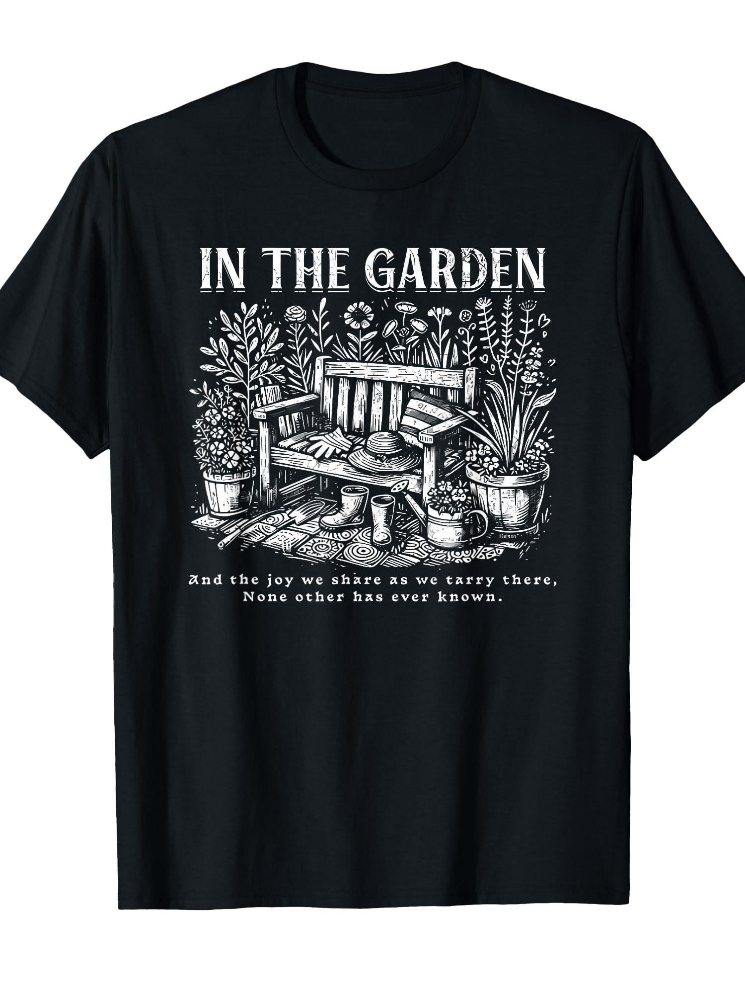 In The Garden And The Joy We Share As We Tarry There T-shirt Garden 220gsm Cotton Round Neck Short Sleeve Casual Henley Shirt Men T-shirt