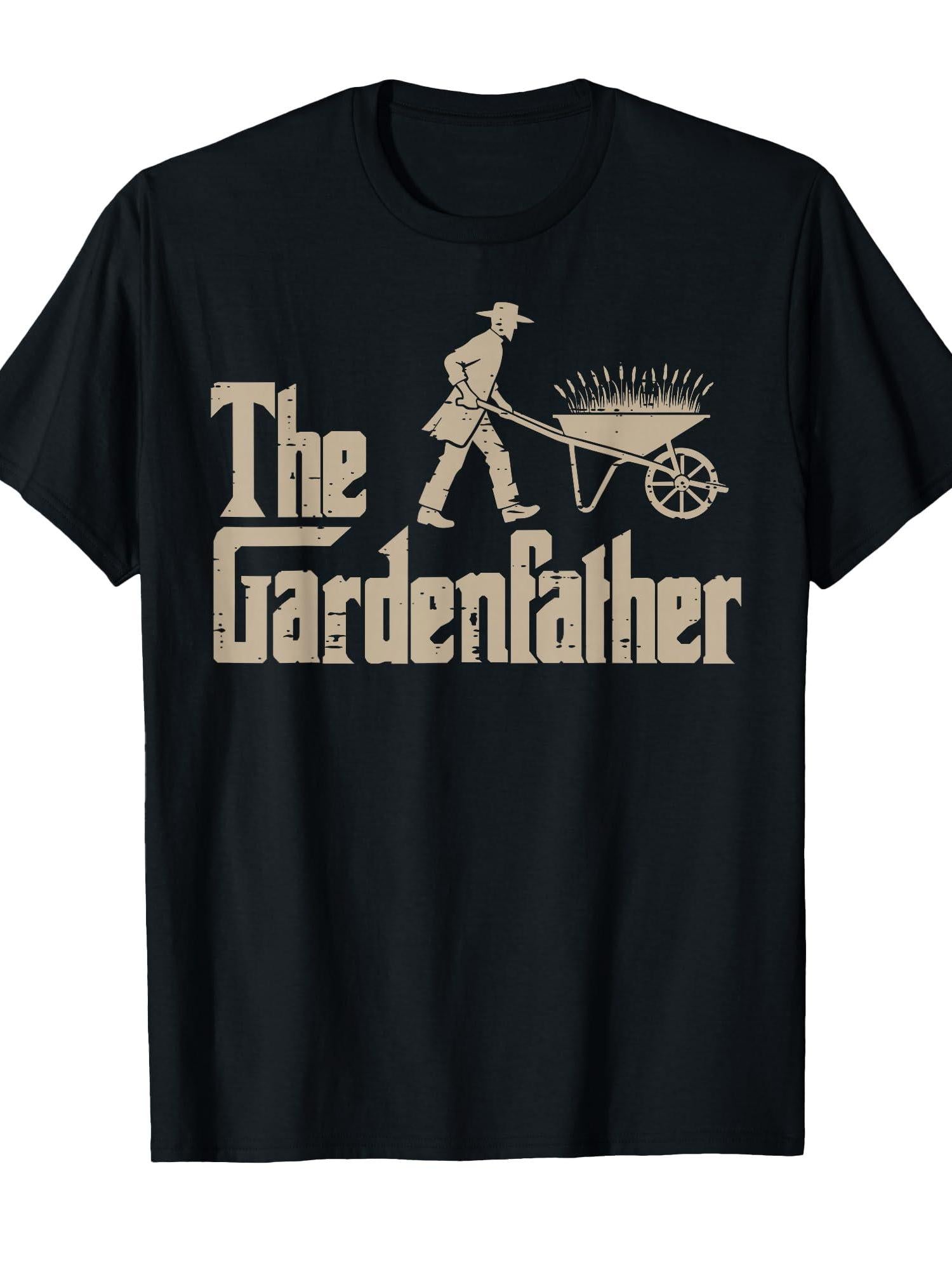 Fathers Day The Gardenfather Funny Parody Gardener Dad Papa T-shirt Garden 220gsm Cotton Round Neck Short Sleeve Casual Henley Shirt Men T-shirt
