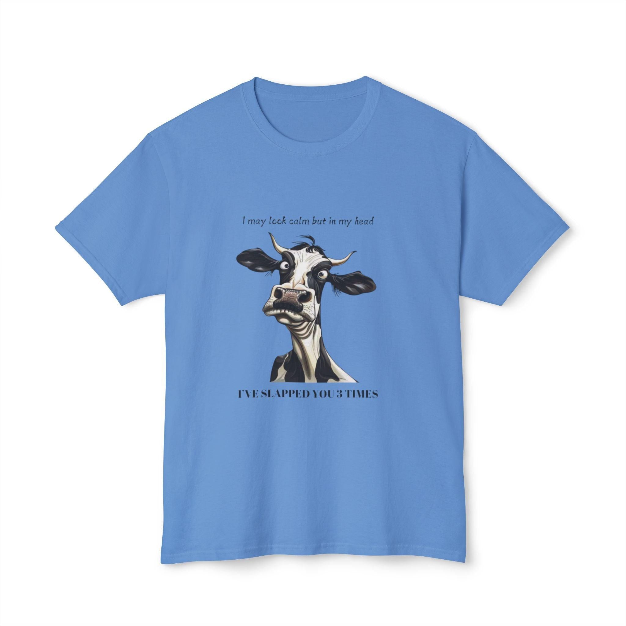 Funny Cow T-Shirt - I May Look Calm But In My Head I Punched You 3 Times