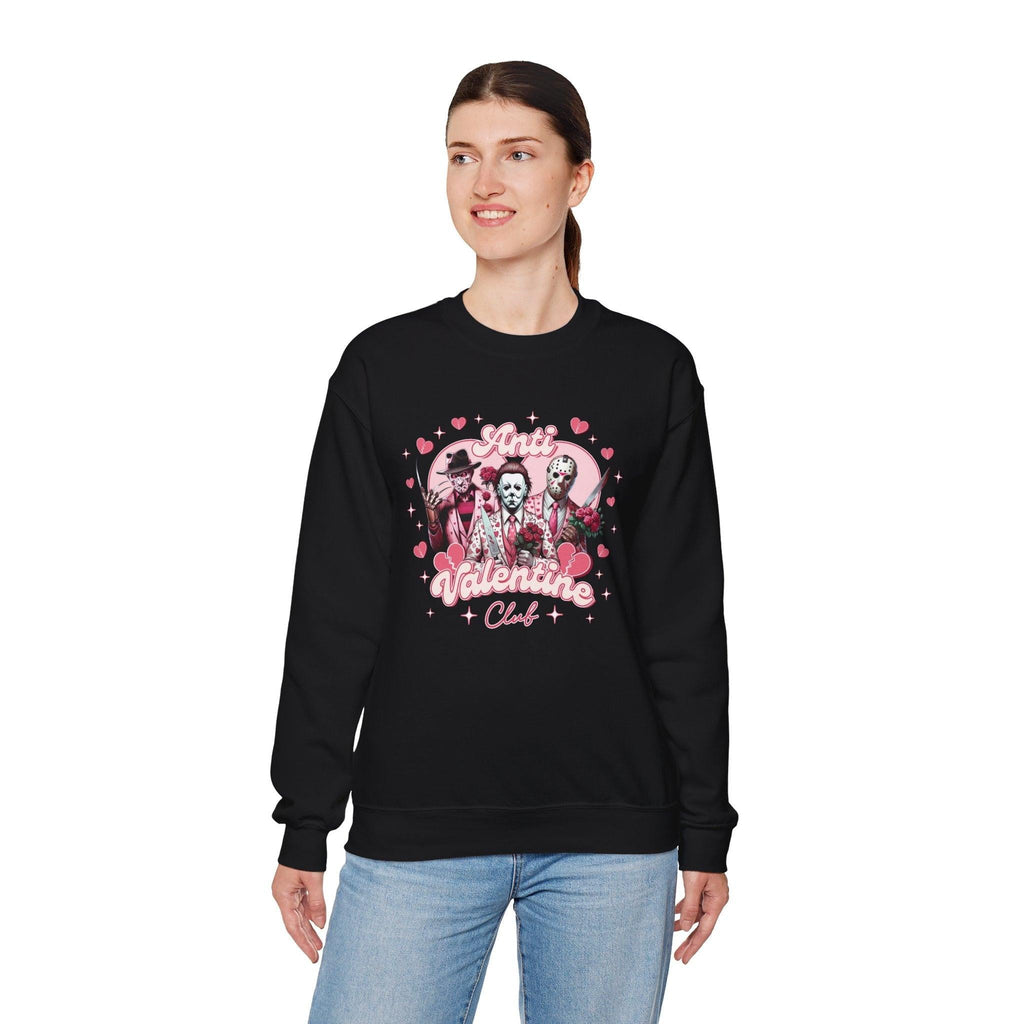 Horror Movie Villains Unisex Sweatshirt, Anti-Valentine Club with Jason, Freddy & Michael, Heavy Blend Crewneck, Gothic Clothing, Horror