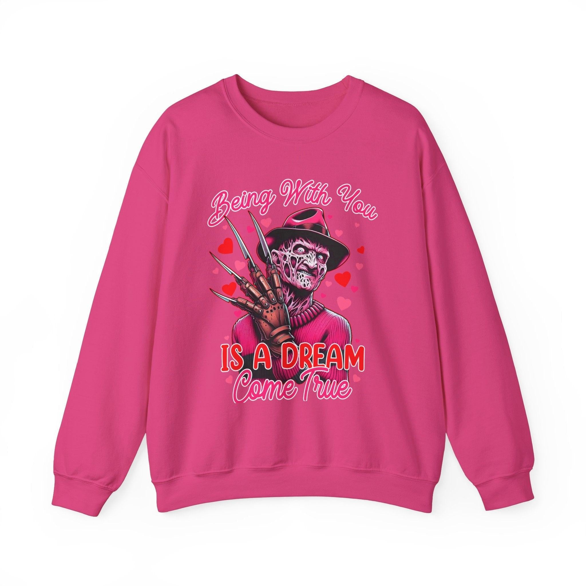 Freddy Krueger Valentine's Day Unisex Sweatshirt, Horror Movie Lover Gift, Dream Come True Sweater, Valentine's Day Gift, Valentine's Day
