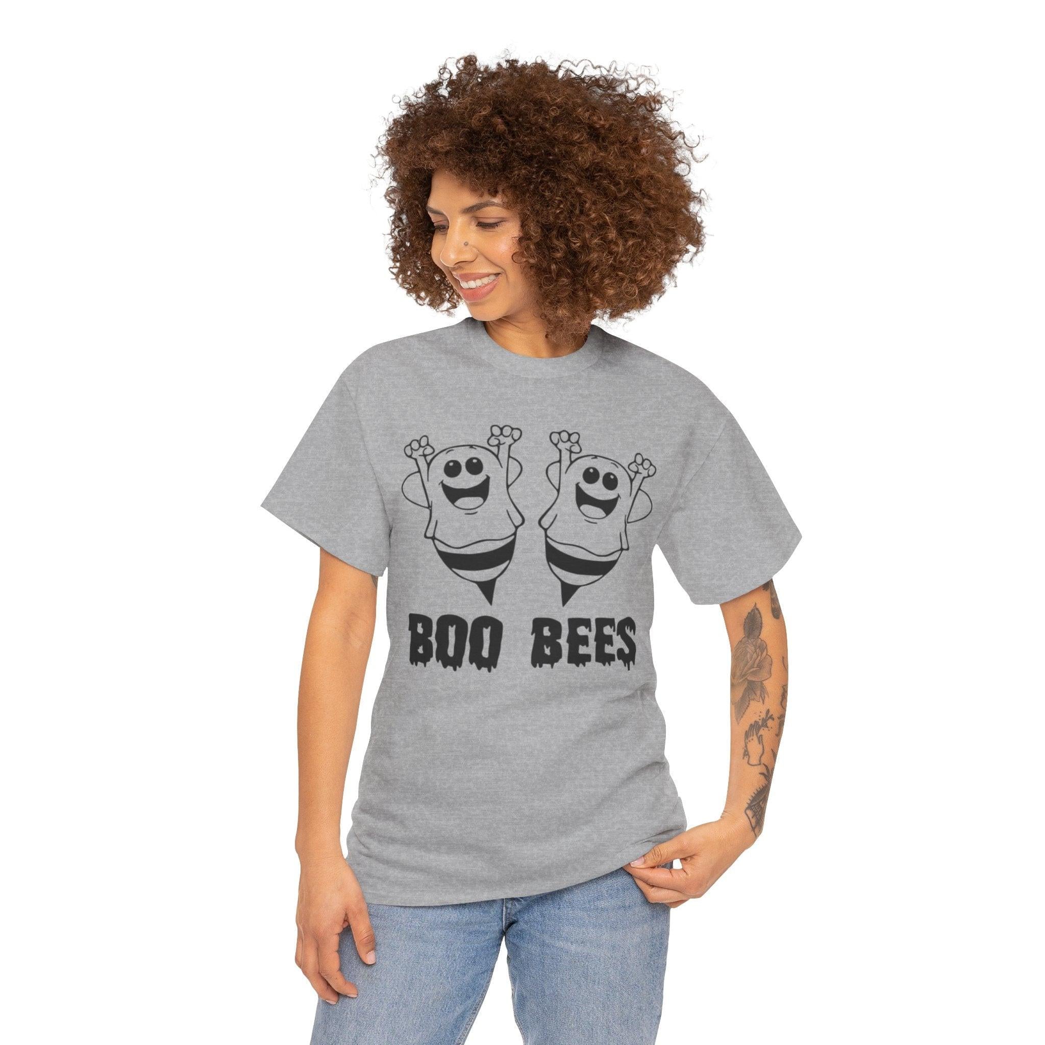 Boo Bees Halloween Tee, Funny Ghost T-Shirt, Unisex Cotton Tee, Spooky Season Apparel, Halloween Party Shirt, Unique Gift Idea